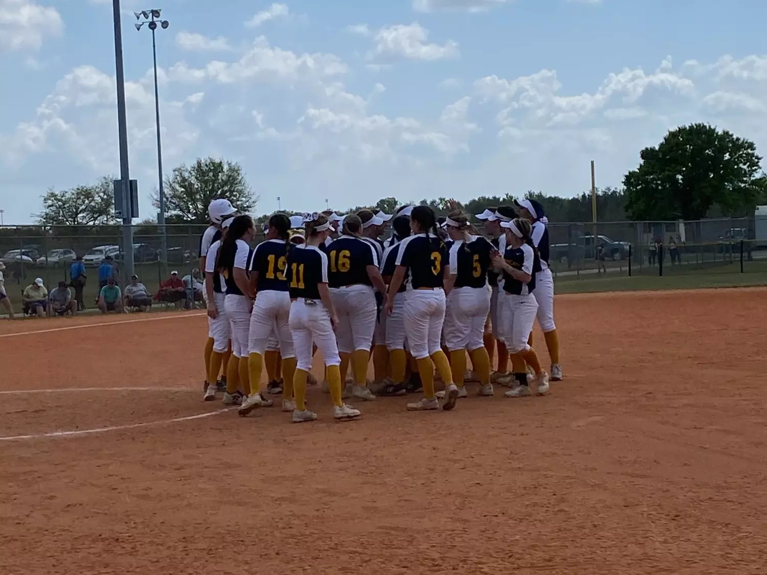 Softball huddle