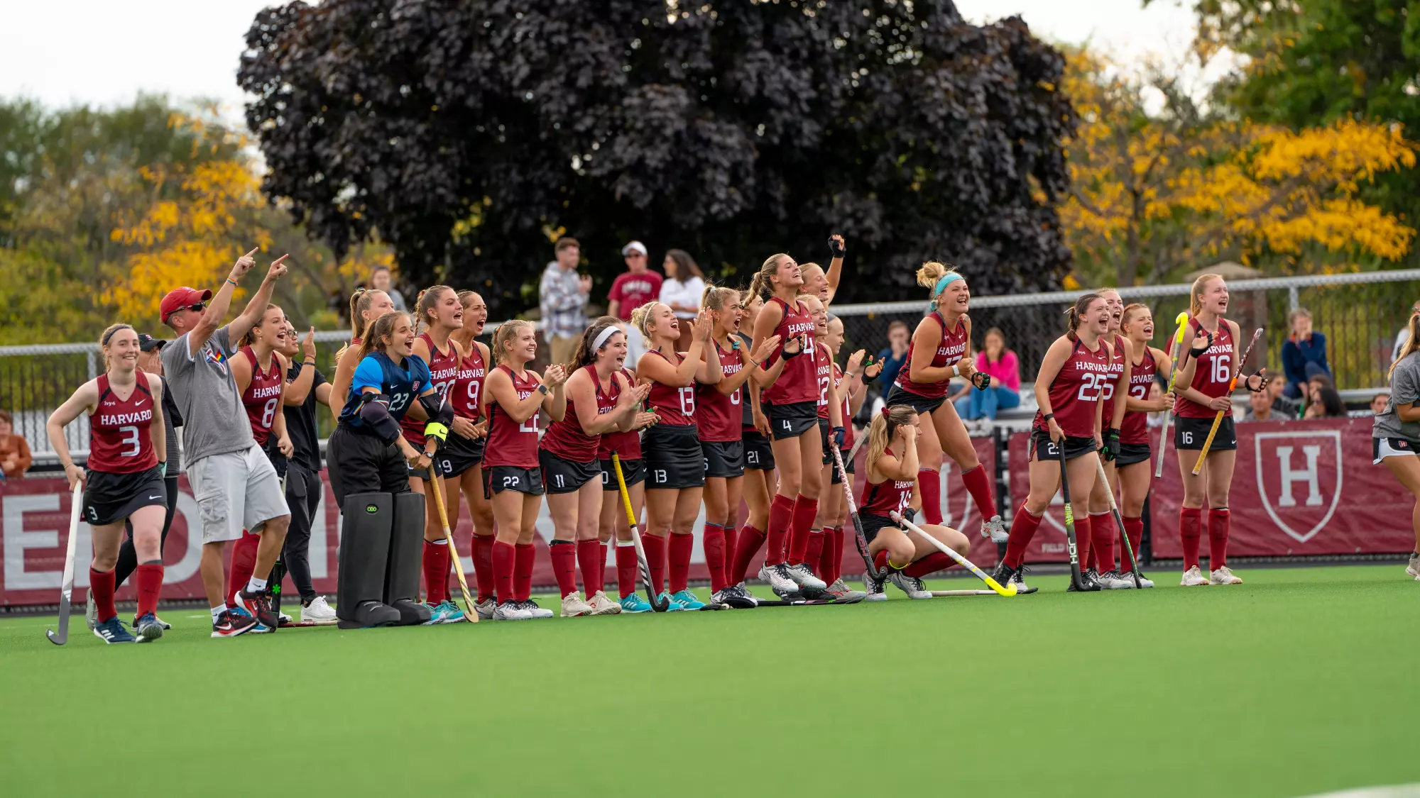 Harvard Field Hockey Celebrates a Goal