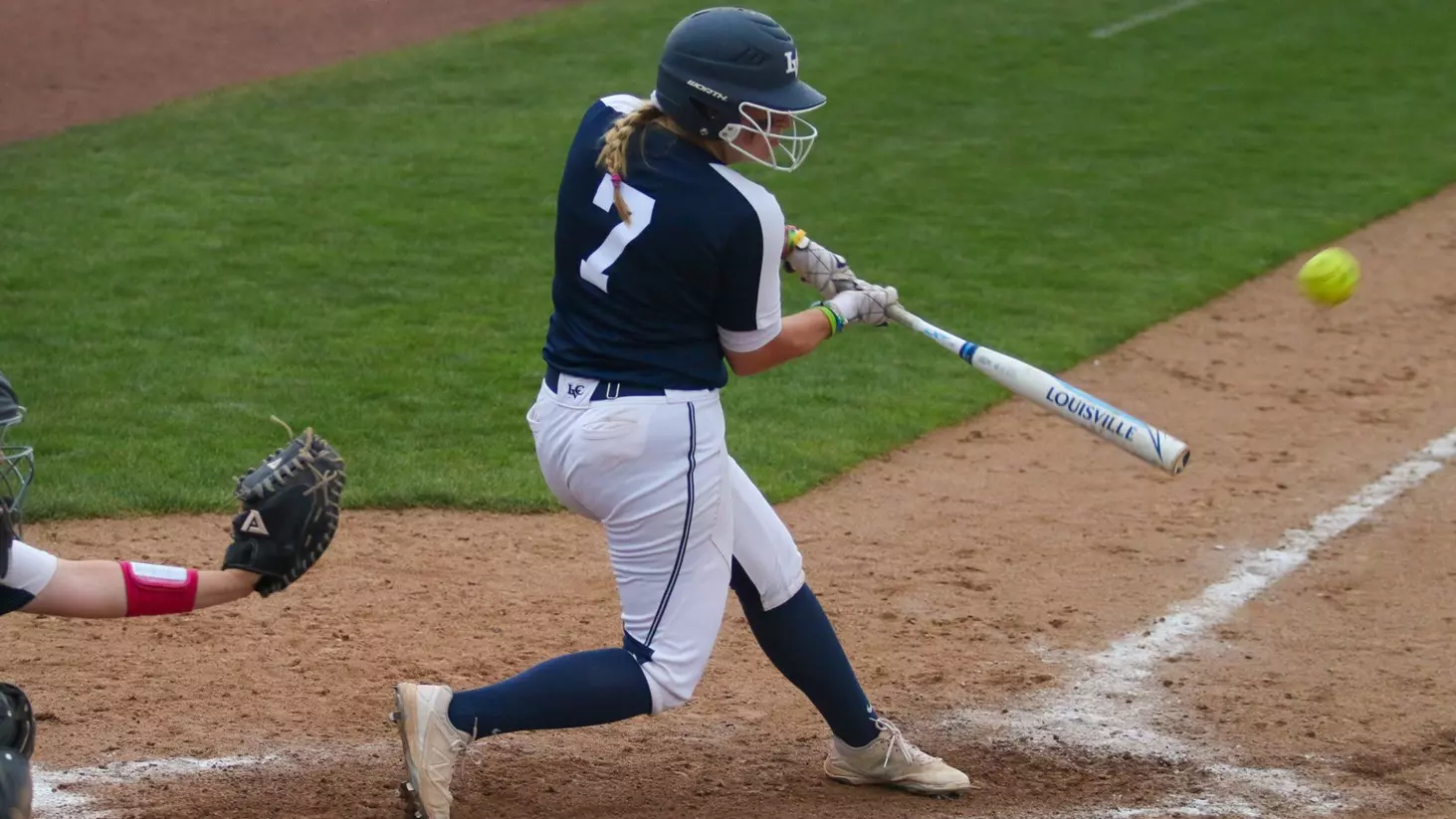kate whelski hits the game-winning double to defeat hood in the conference championship tournament