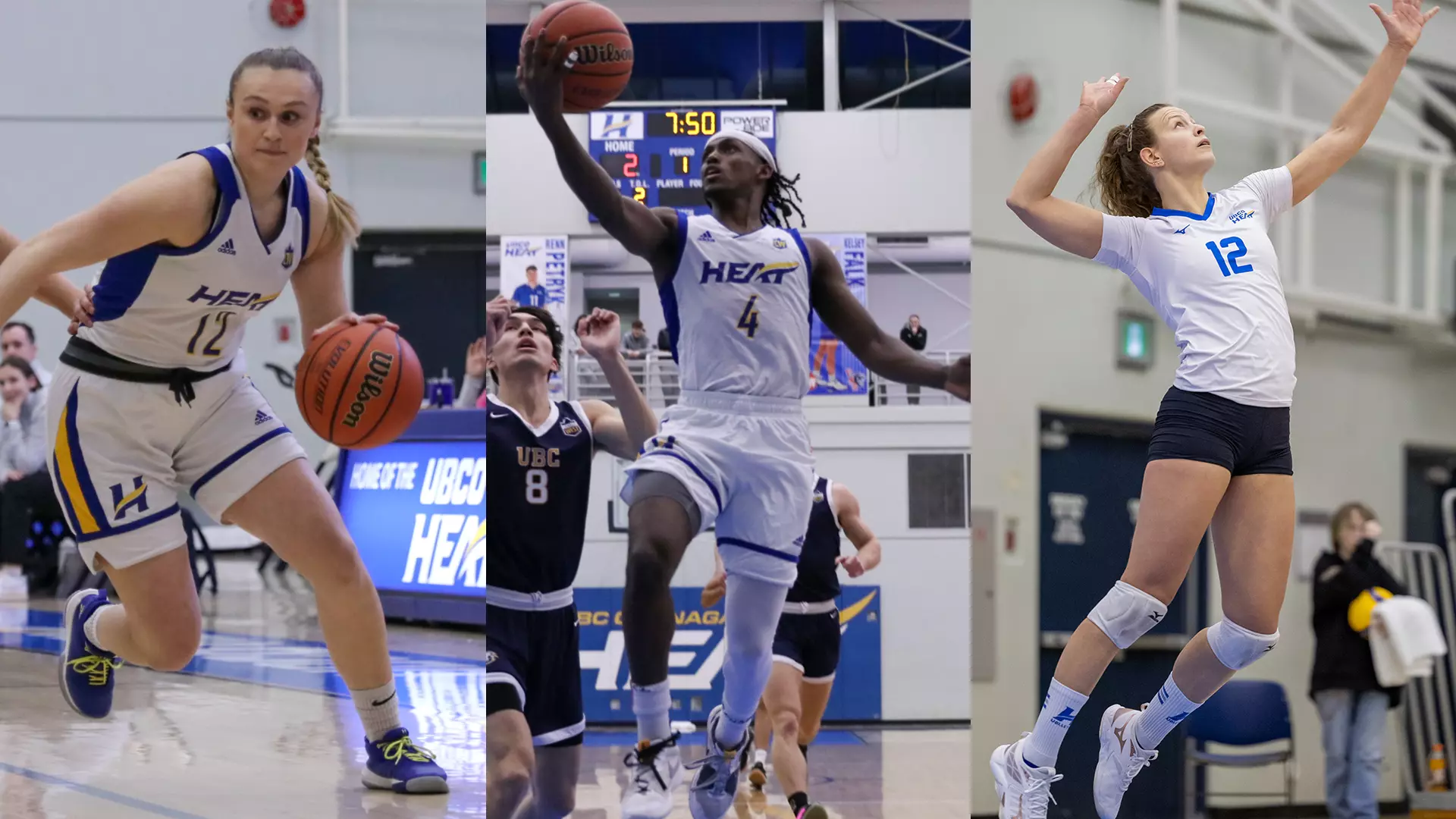 From left to right, women's basketball, men's basketball and women's volleyball will all be in action this weekend