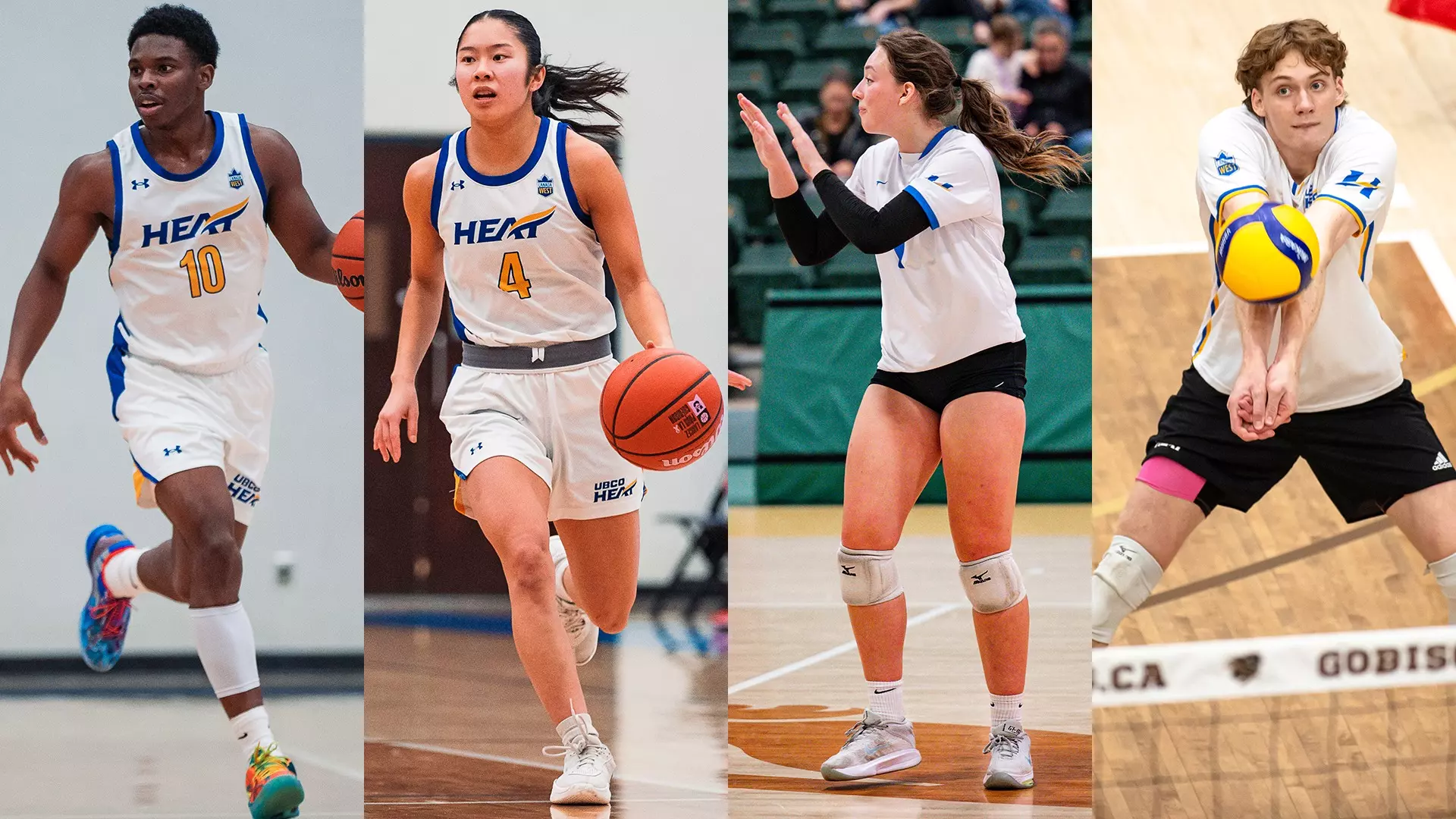 From left to right men's basketball, women's basketball, women's volleyball and men's volleyball will all be in action this weekend to close out 2025.