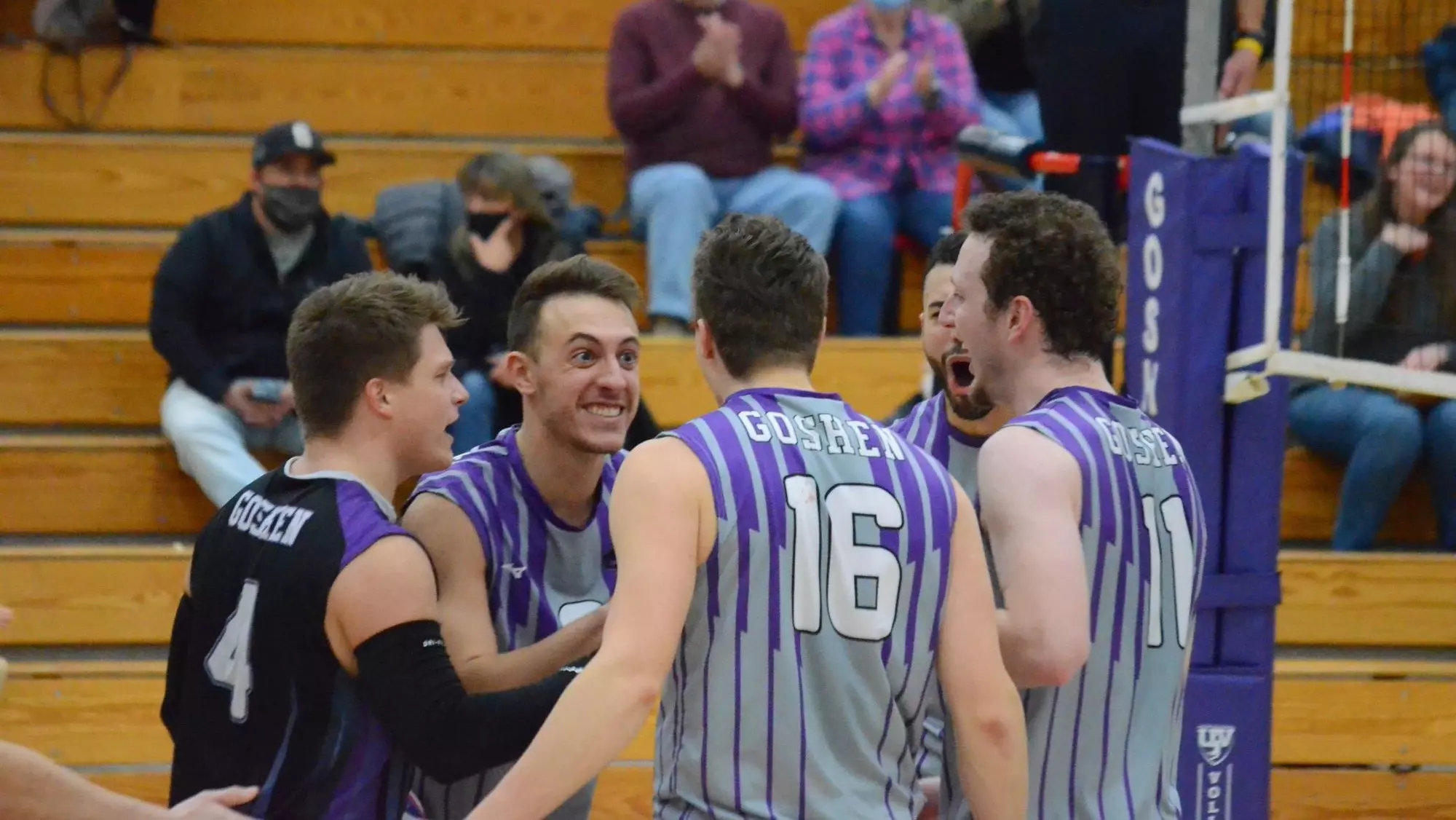Team celebrates after a point