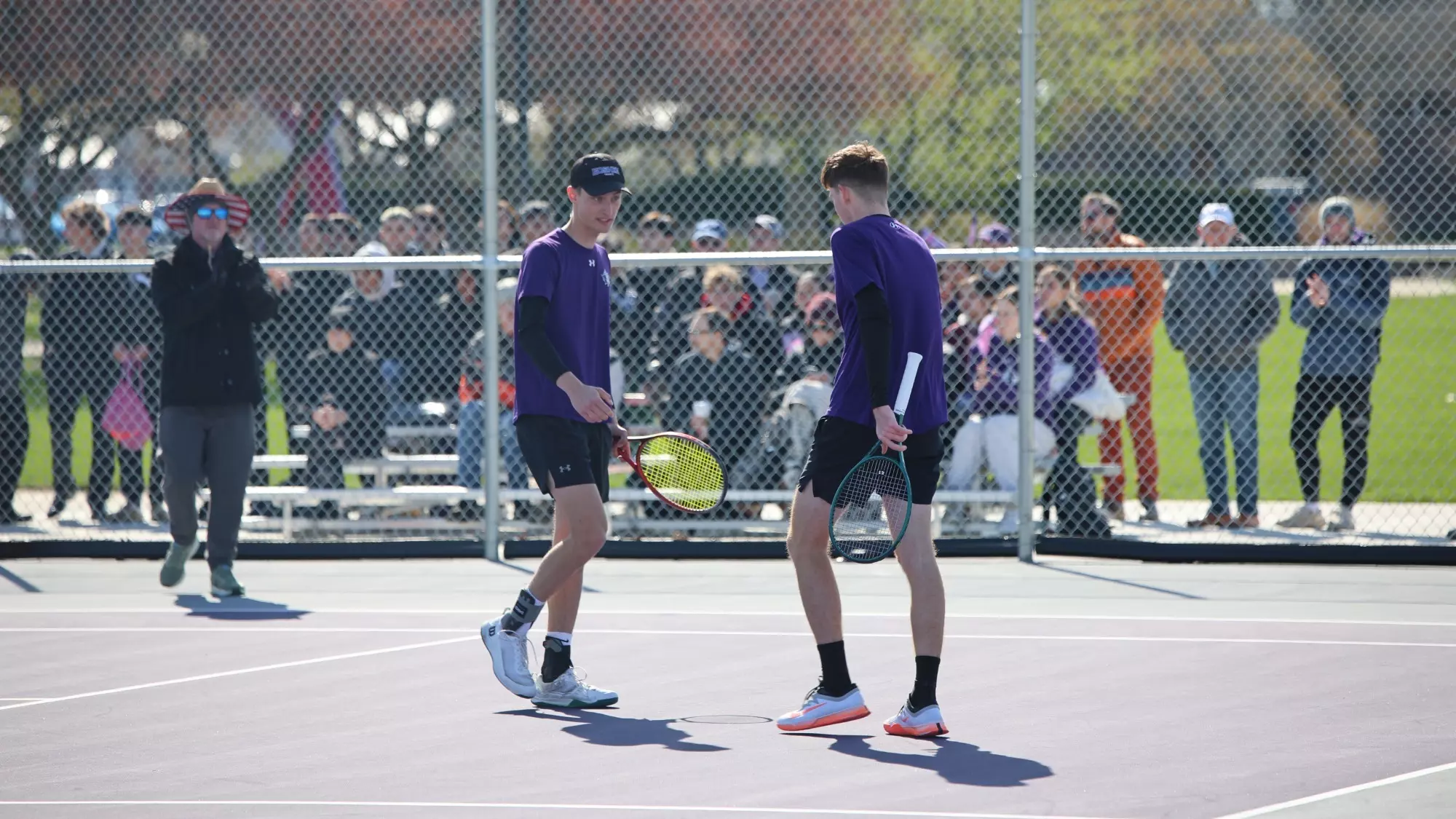 Novak and Stanculov celebrate point