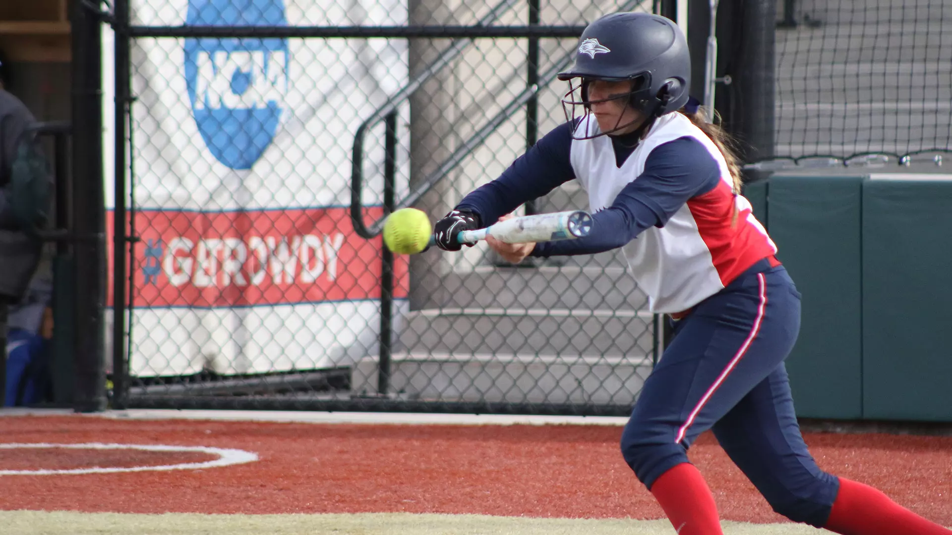 MSU Denver player bunts the ball