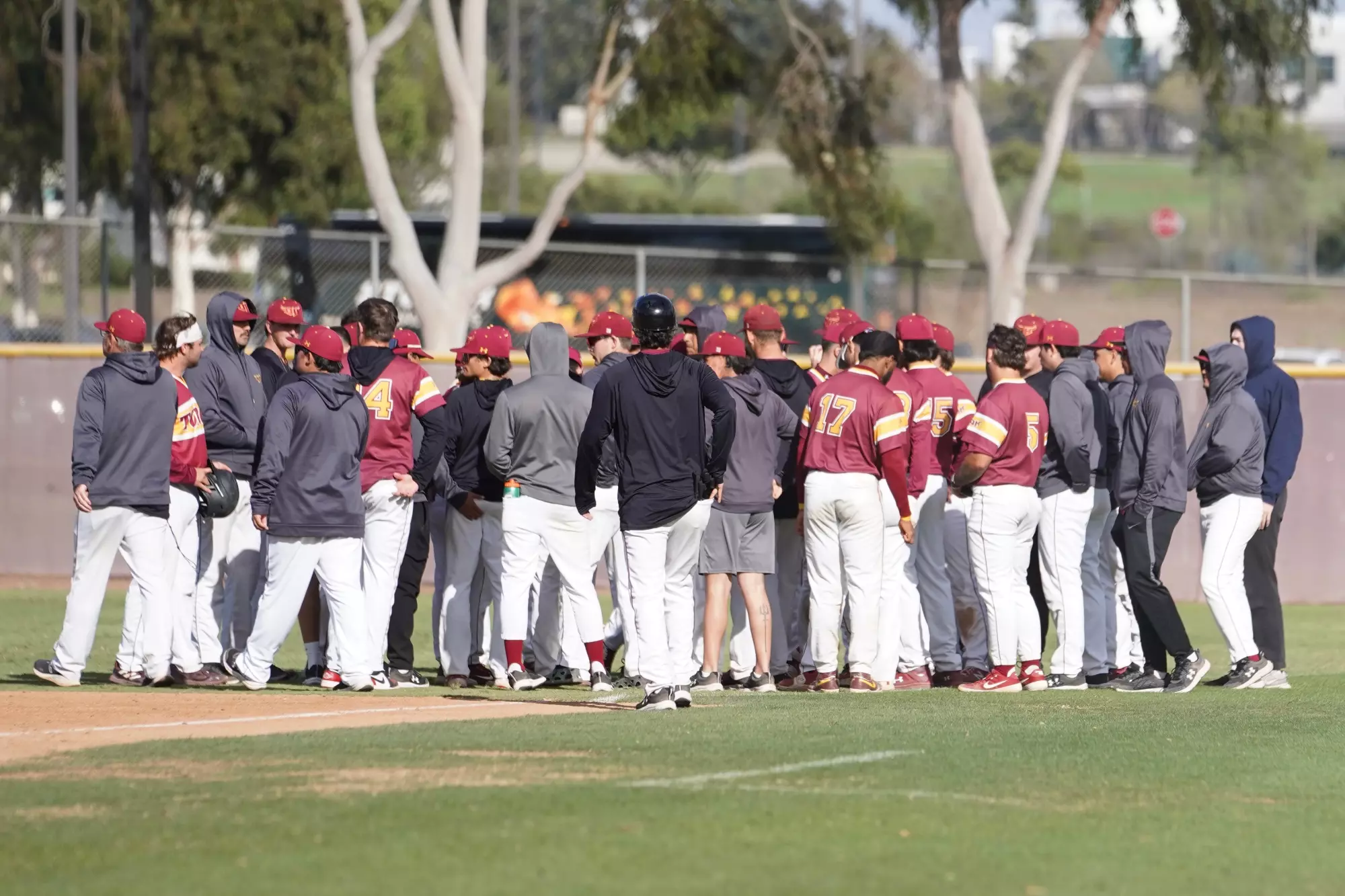 baseball team huddle