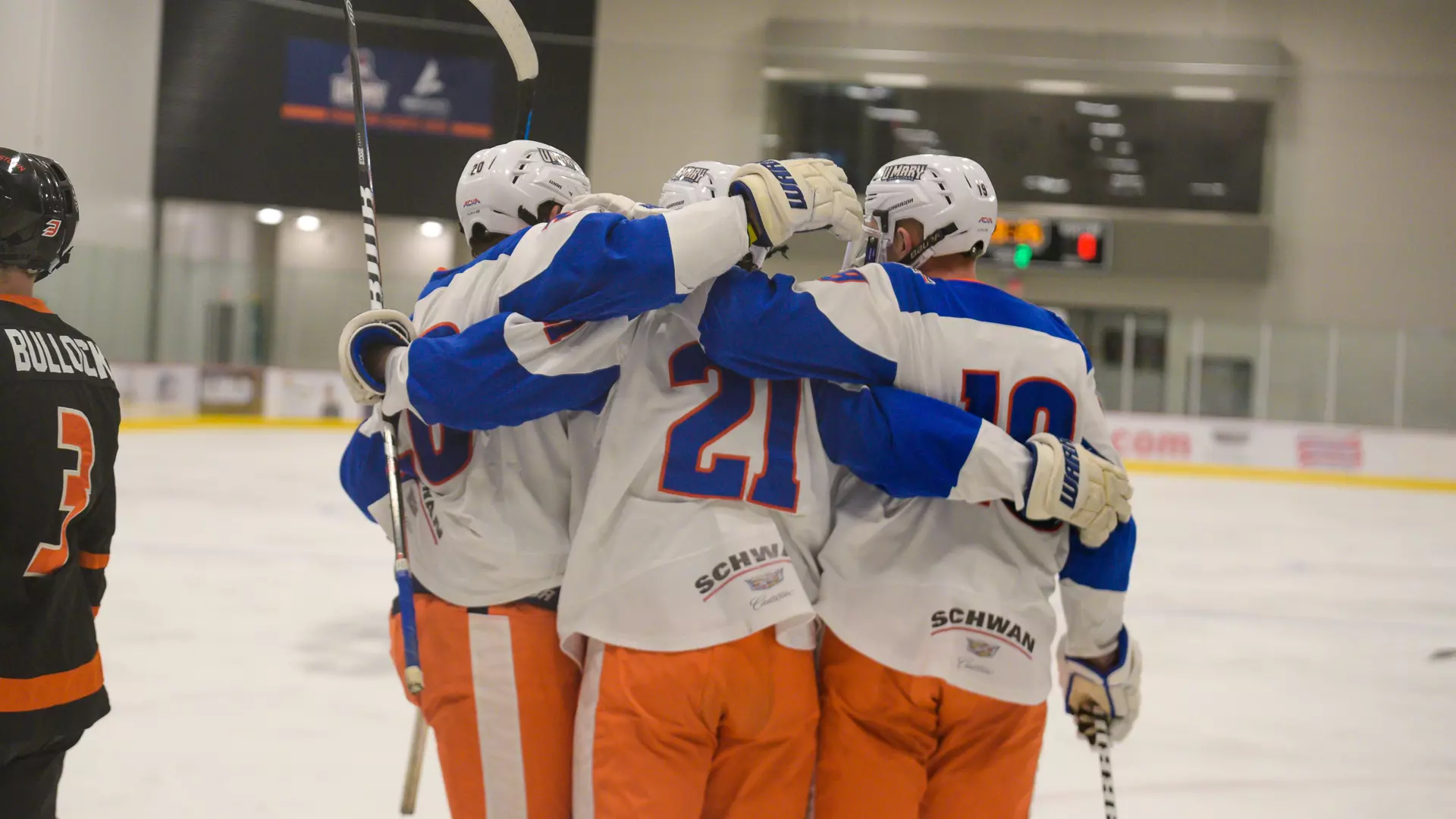 Marauders celebrate a goal against the Jimmies