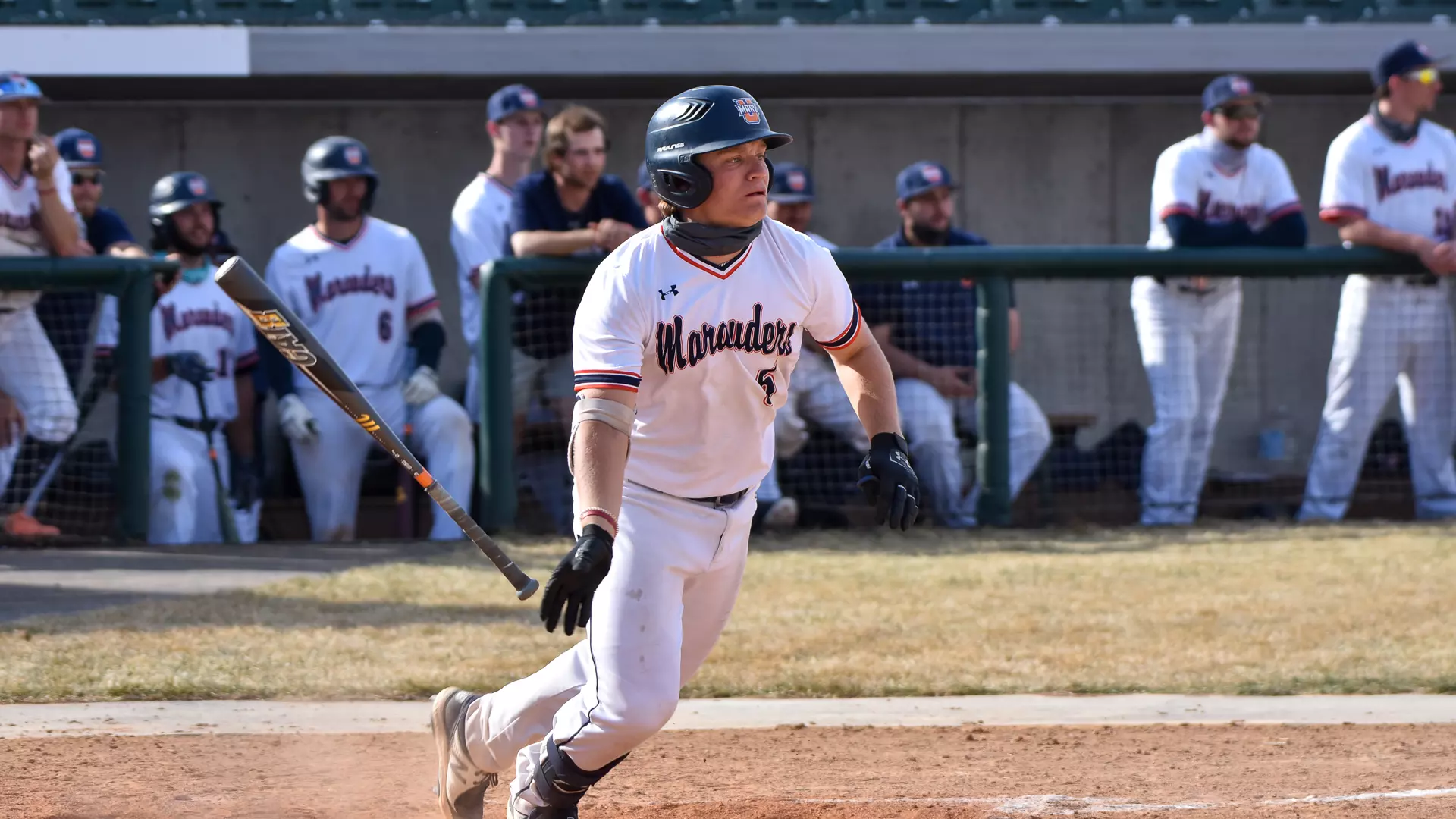 Calvin James drives the ball