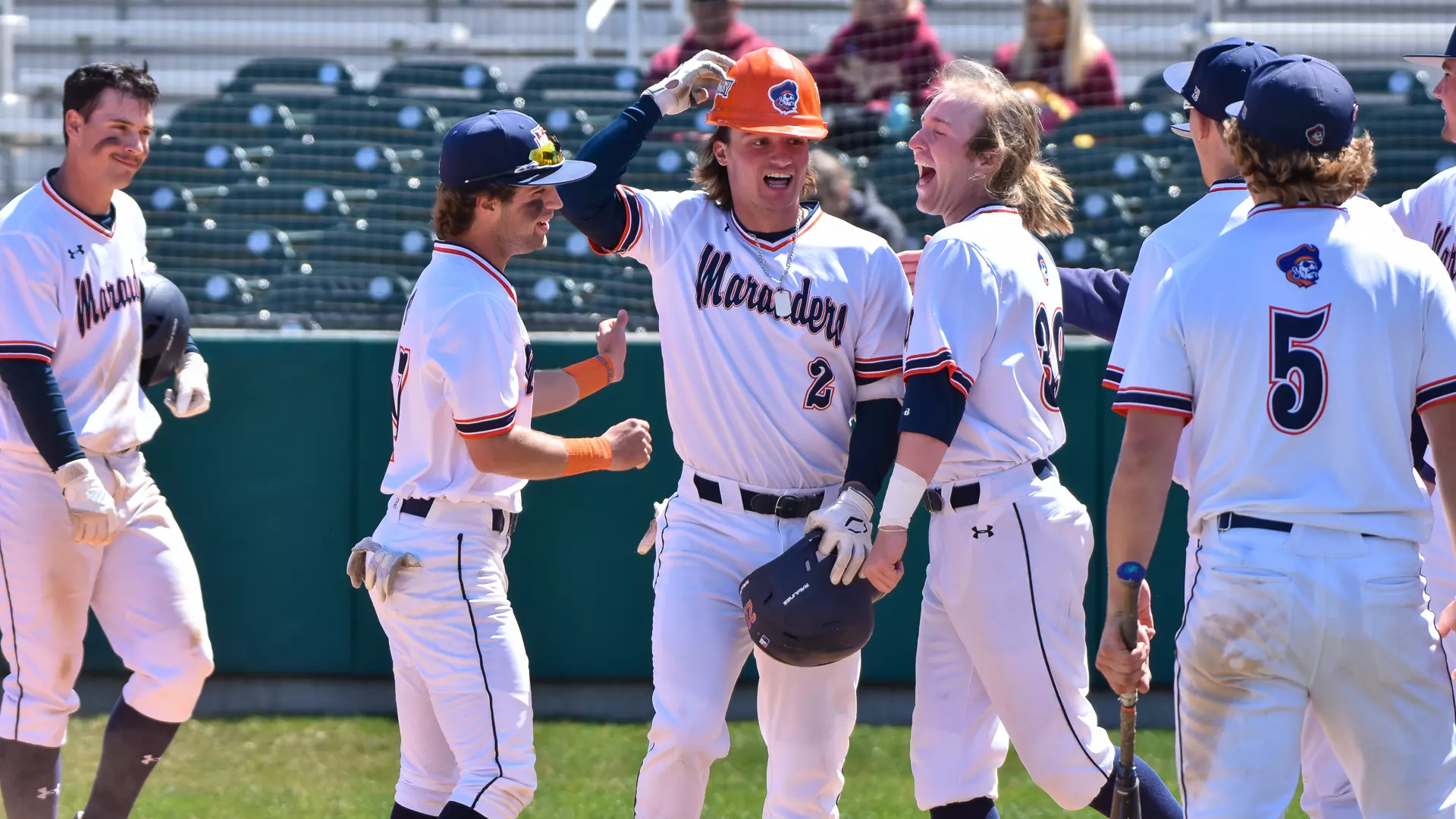 Marauders celebrate James Martin home run