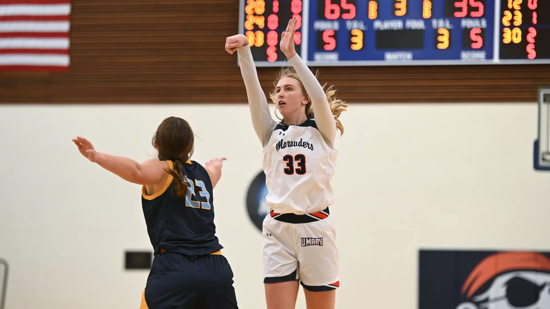 Addison Rozell hits a three pointer