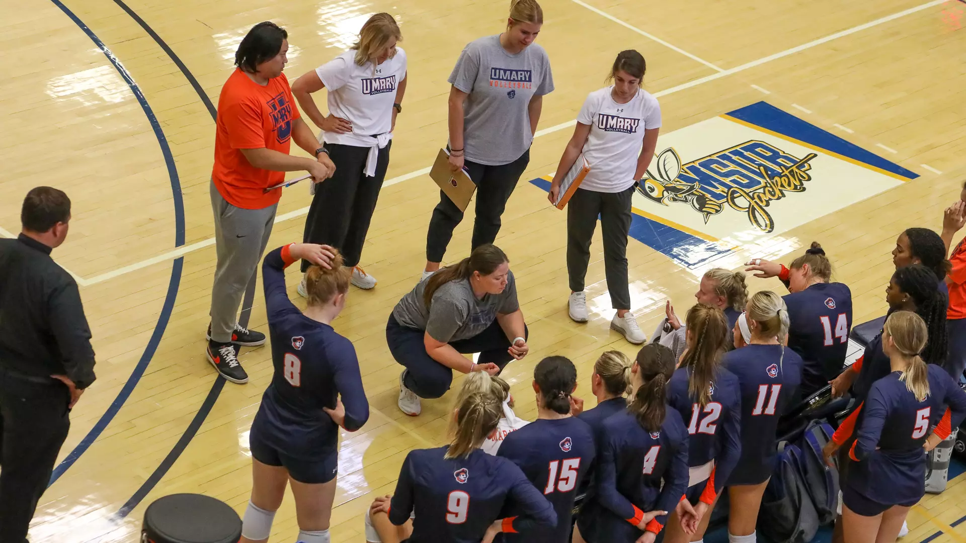 Team huddle at MSU Billings tourney