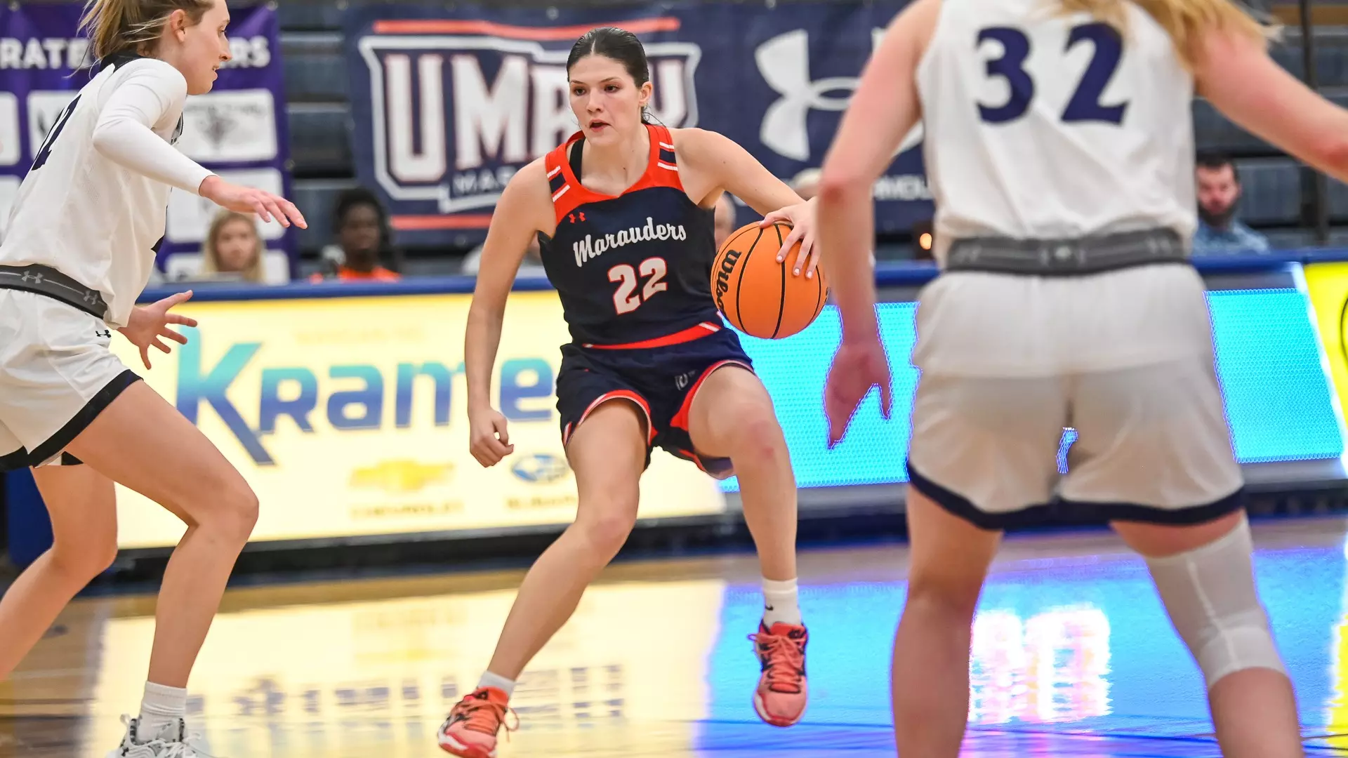 Megan Zander looks to make a move past Sioux Falls defender