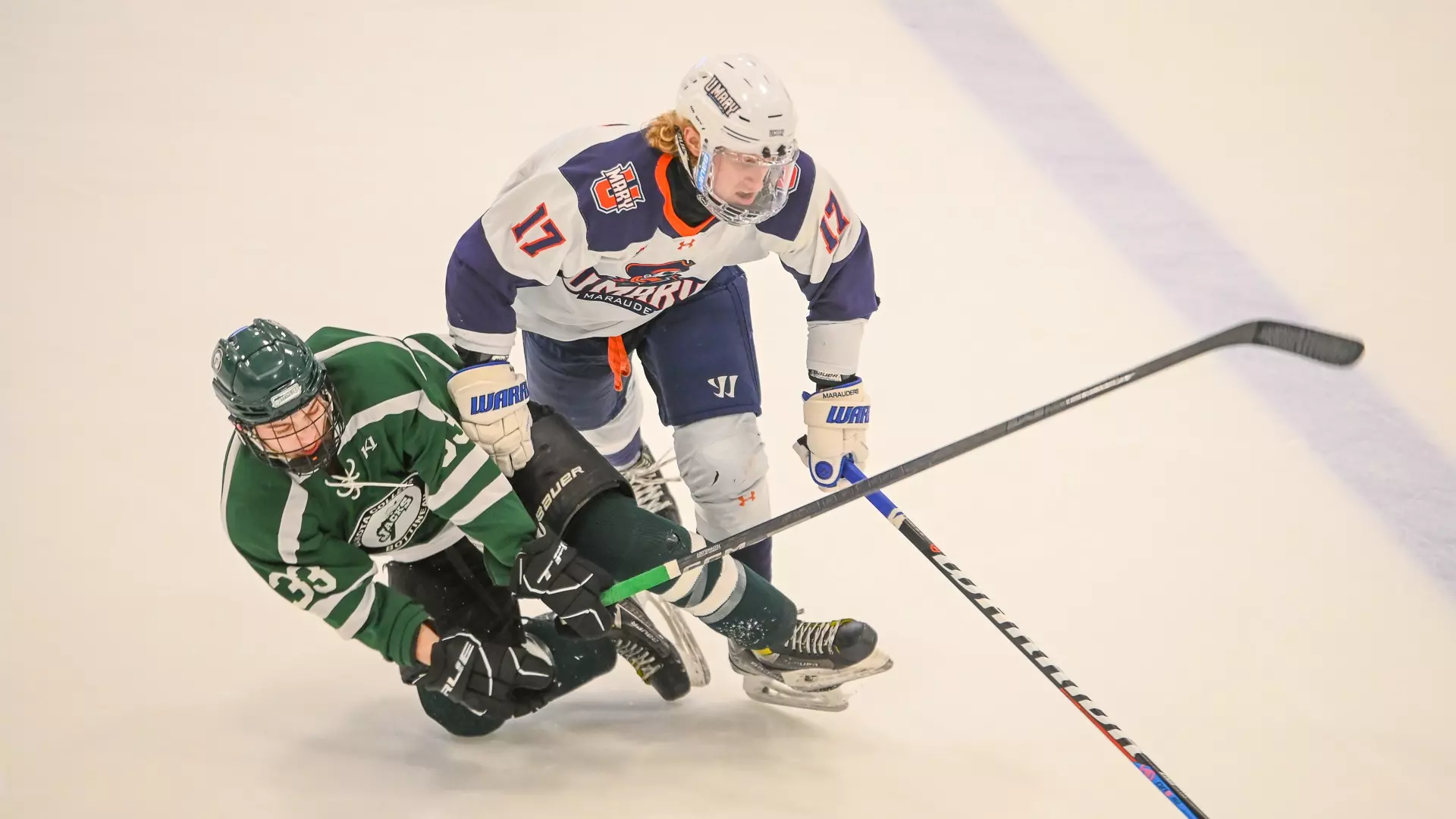 Derek Dropik skates through Lumberjacks player