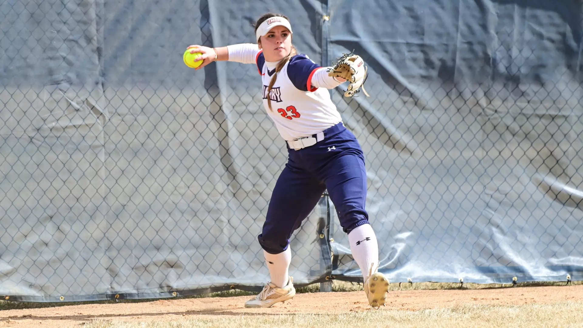 Kelsey Mishel making a throw against NSU