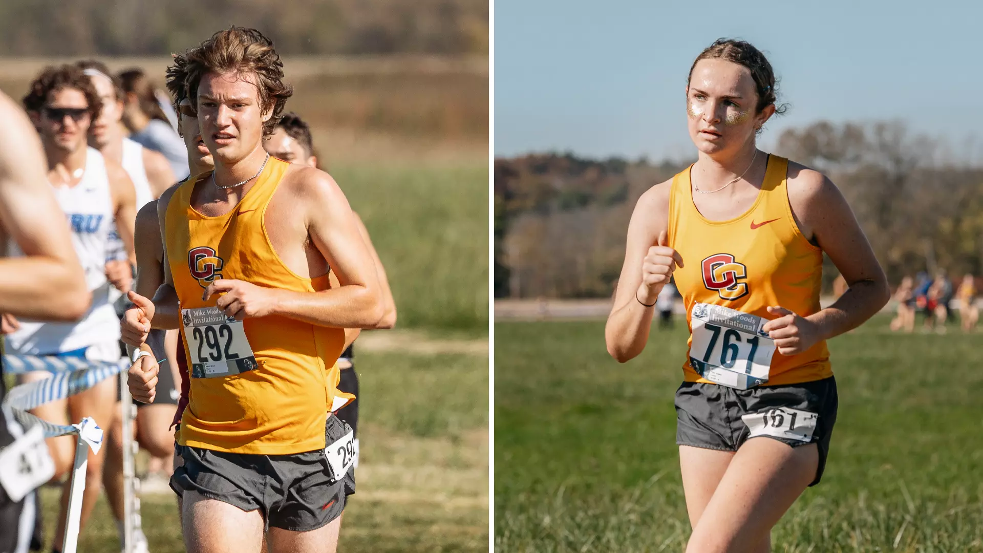 Grant Hirsch running on left, Solana Pearl running on right