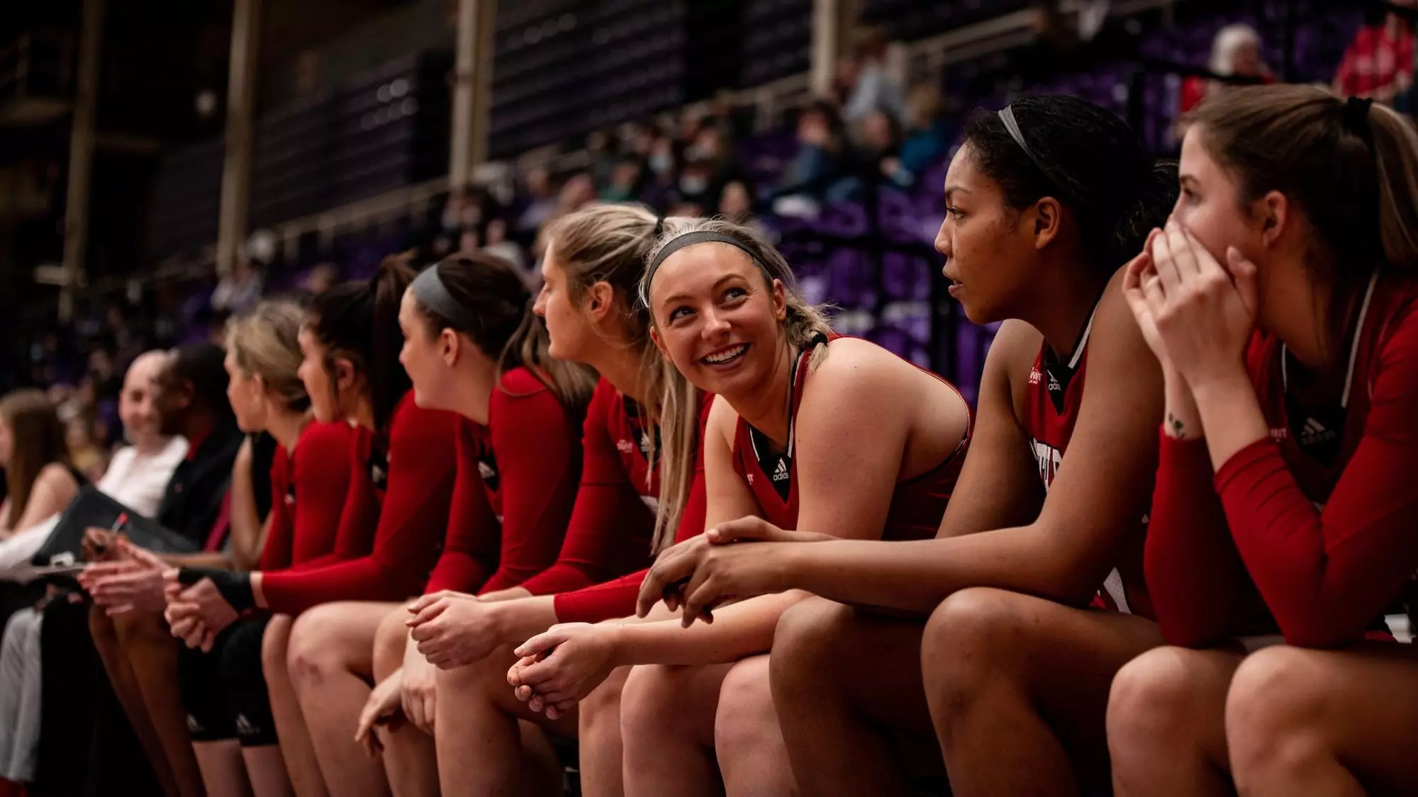 Macy Guebert on the bench