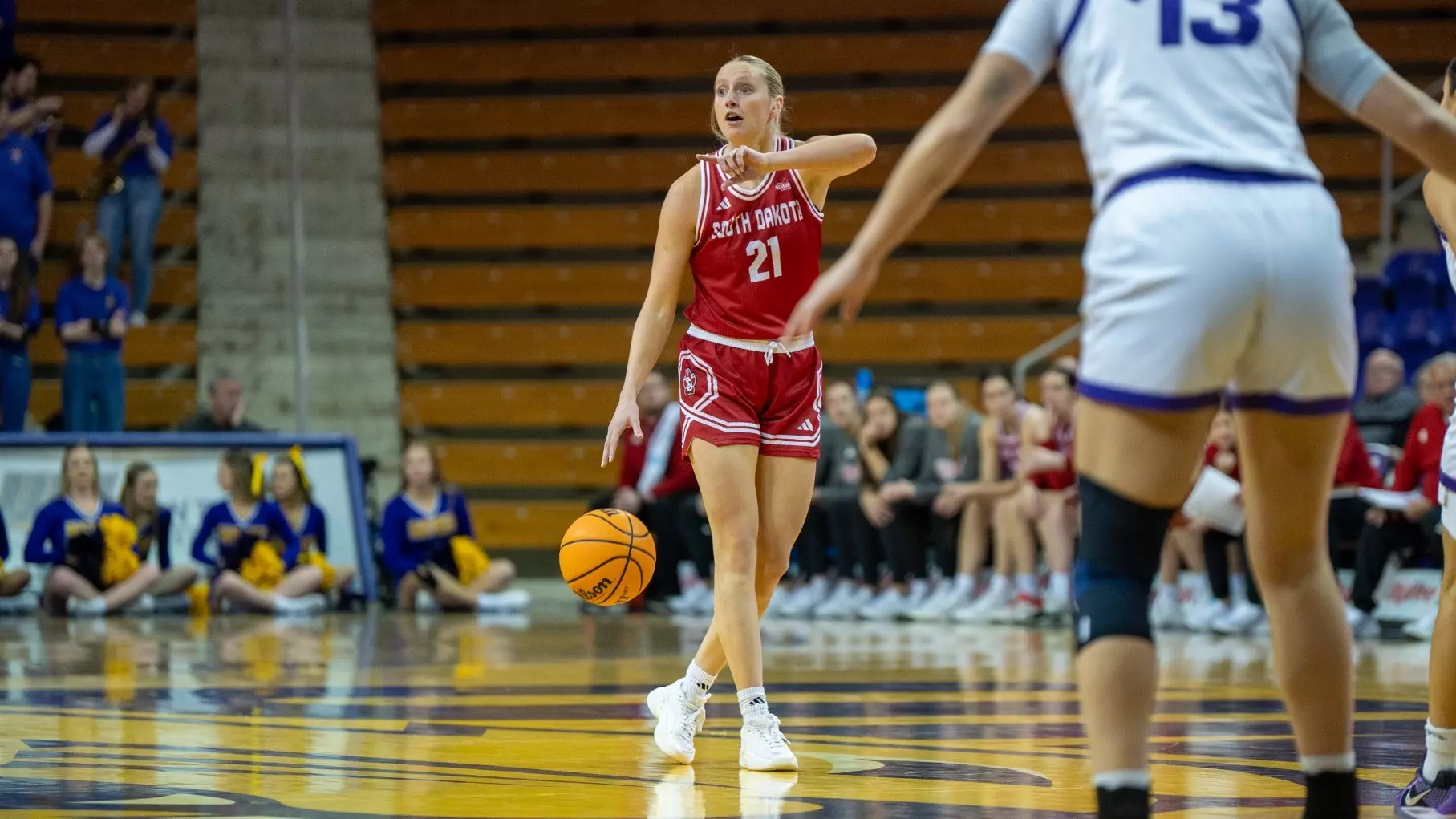 Grace Larkins directs traffic