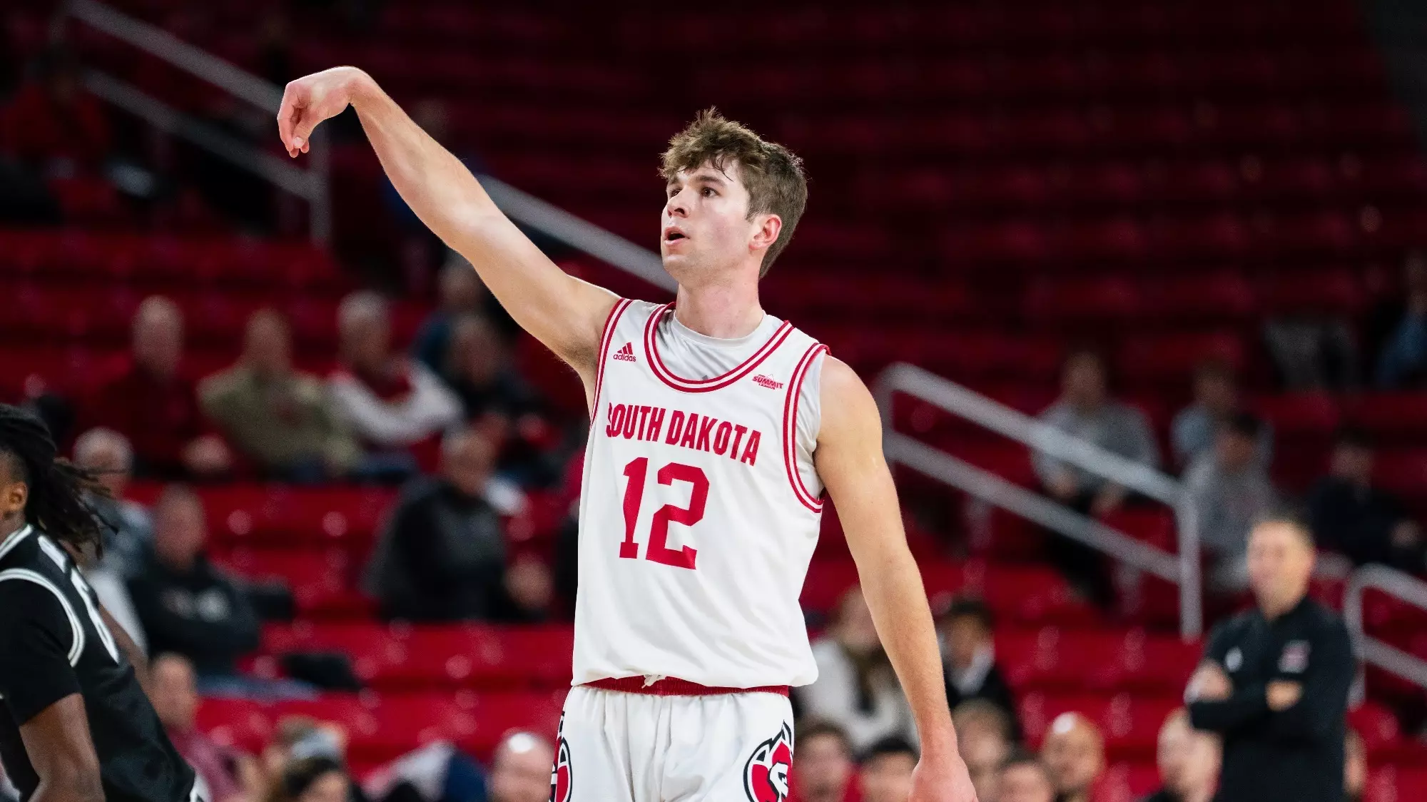 Isaac Bruns holding his follow through against Portland State 