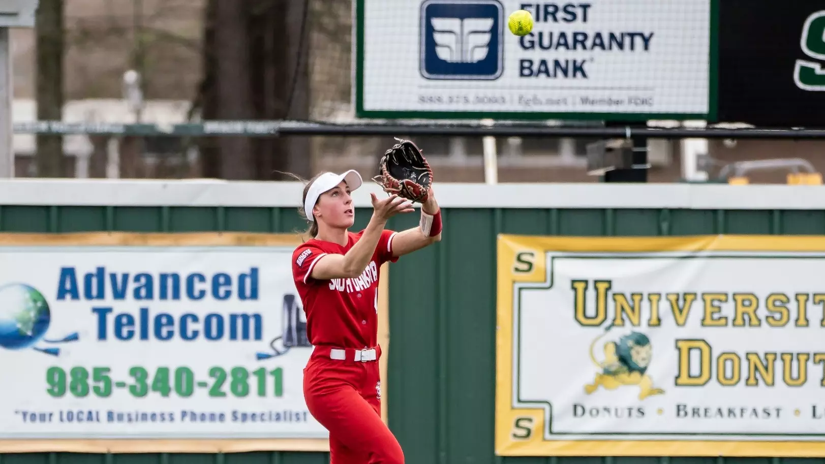 Autumn Iversen fields a fly ball