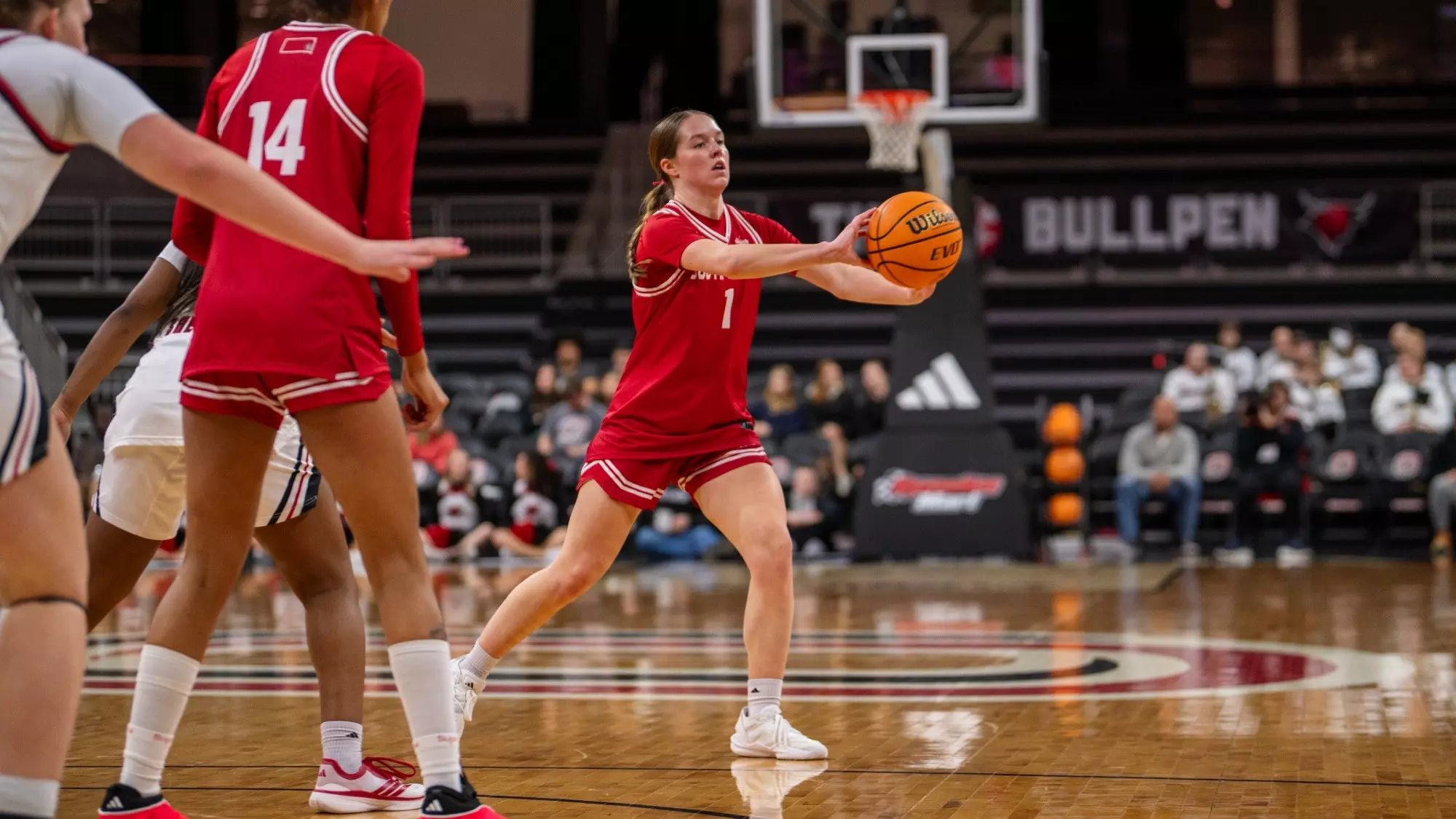 Molly Joyce passes the ball to a teammate