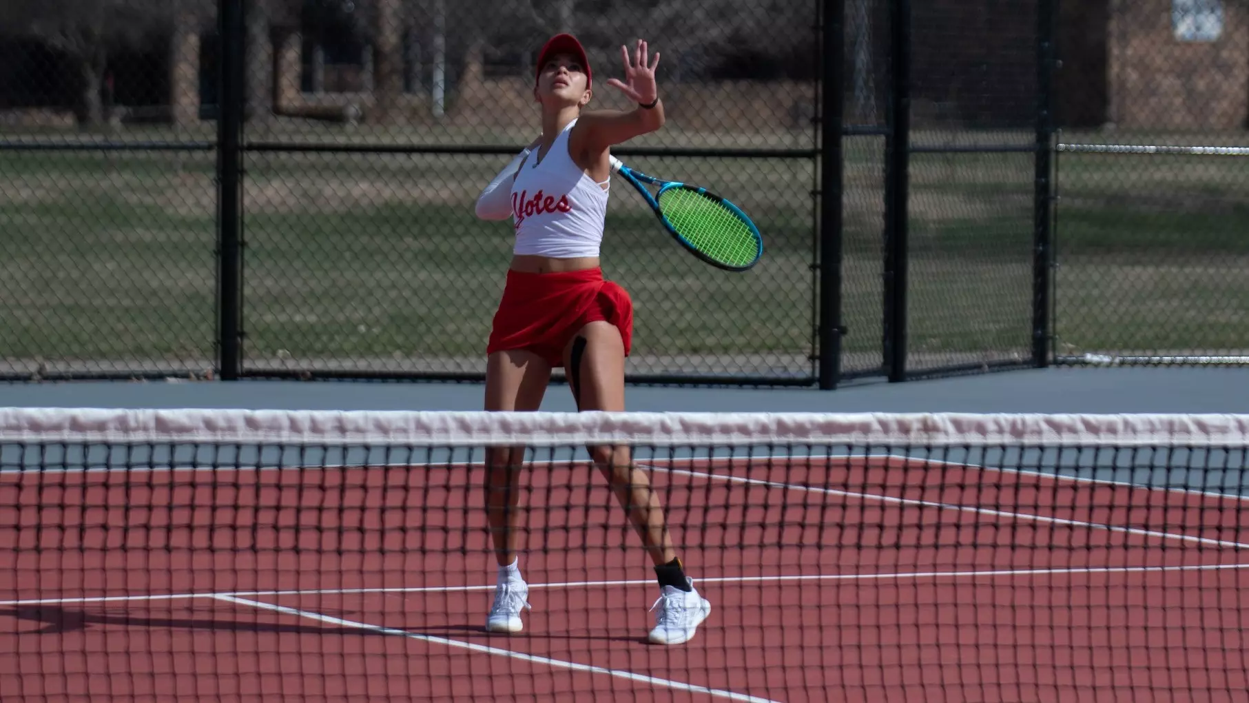 Selena Bird returns a serve against Kansas City