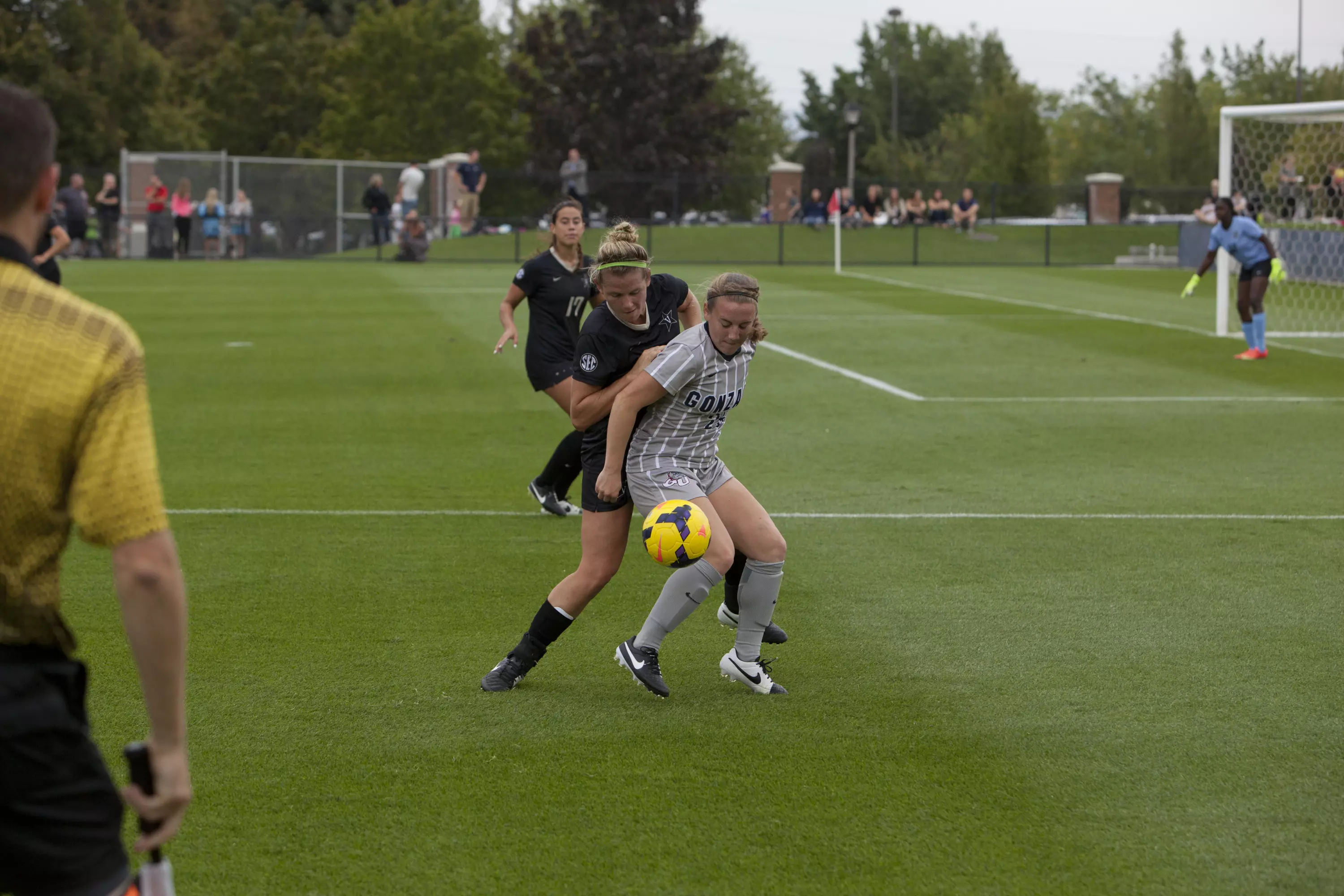 Jodi Ulkekul battles with a VU defender