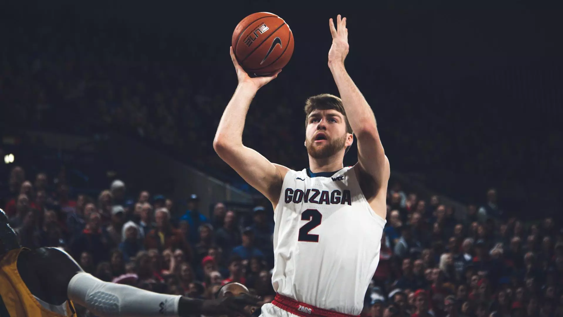Drew Timme puts up a shot vs. USF