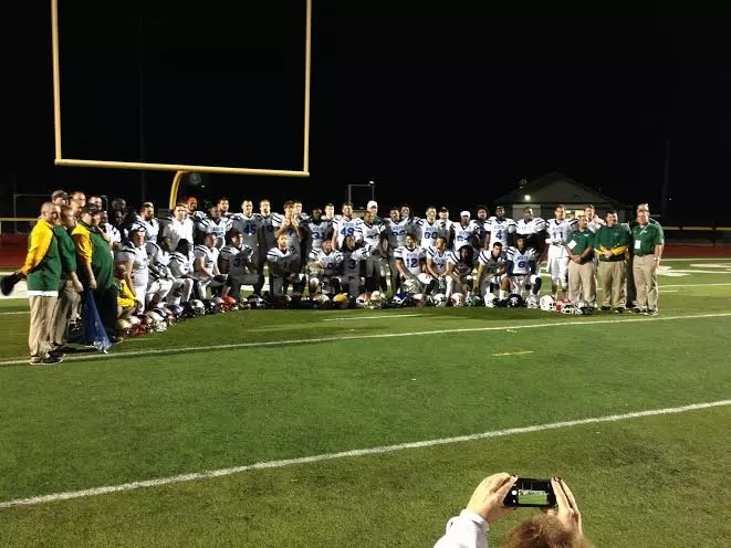 Matt MacZura wore his Georgetown helmet for the final time at Senior Scout Bowl.