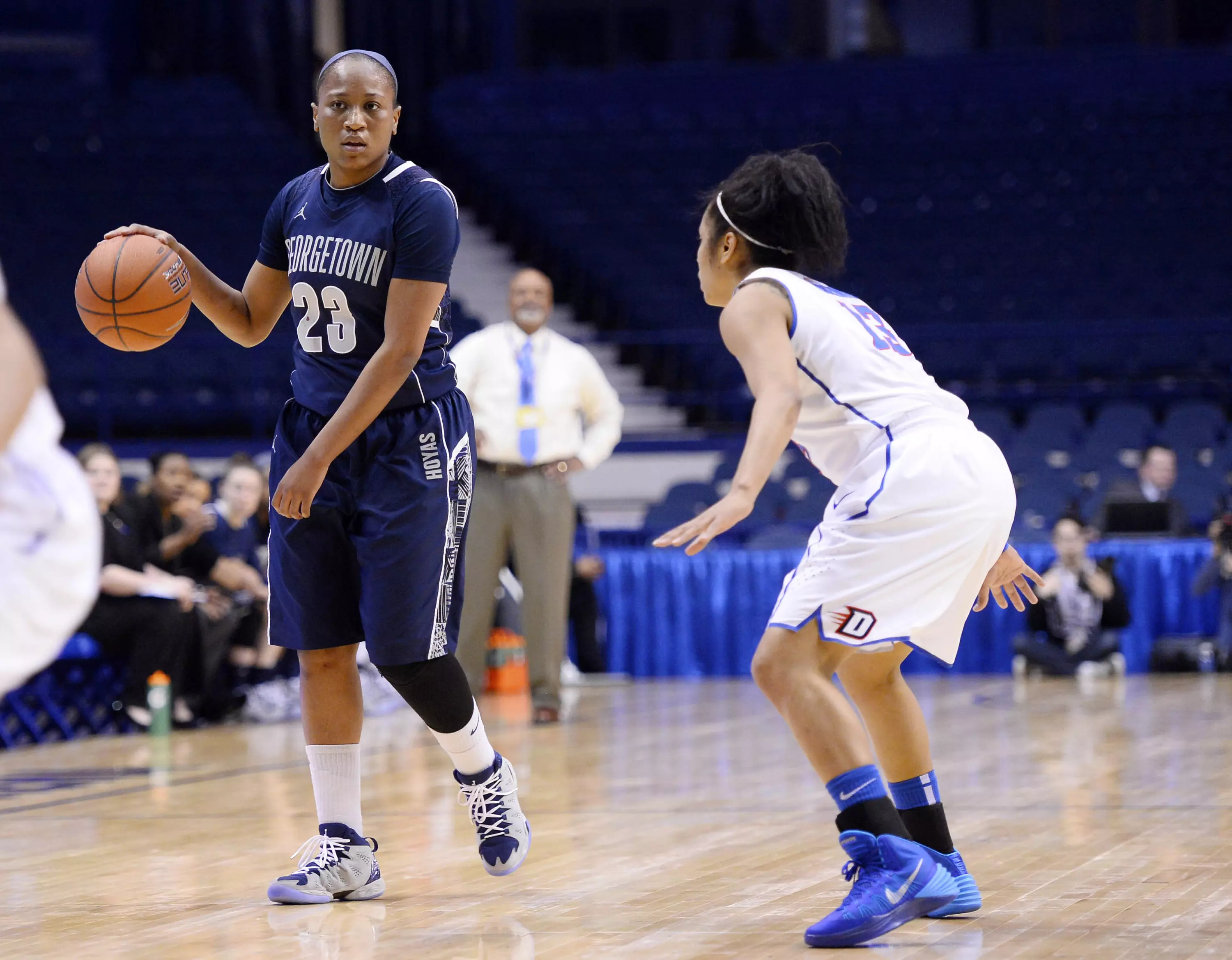 Samisha Powell (23) dribbles the ball. (Mike DiNovo-USA TODAY Sports)
