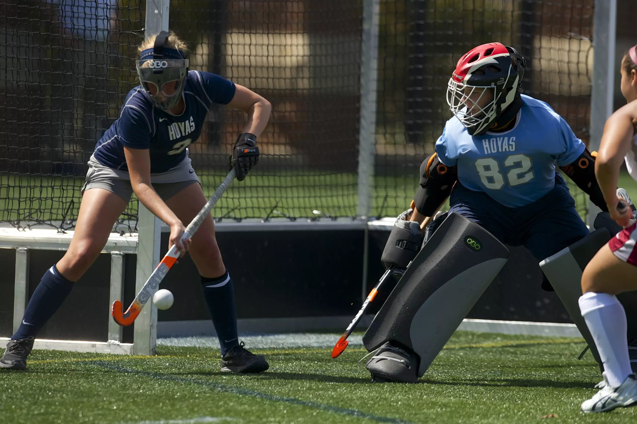 <b> Sophomore goalkeeper Rachel Skonecki had six saves for the Hoyas against Lock Haven. </b>