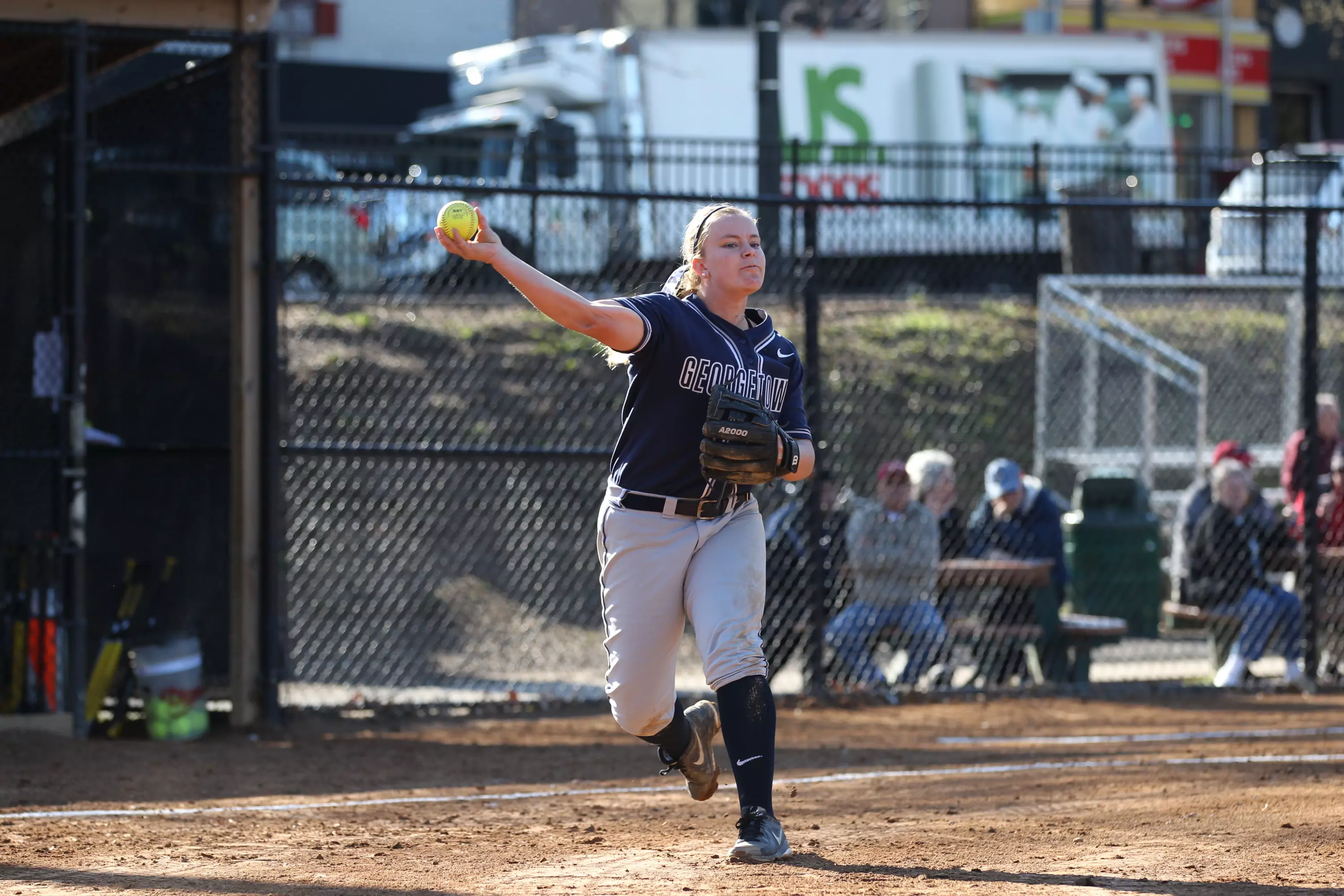 <b> Junior Taylor Henry is one of 10 returning student-athletes on the softball team this season. The Hoyas were picked to finish third in the BIG EAST Preseason Coaches' Poll.</b>