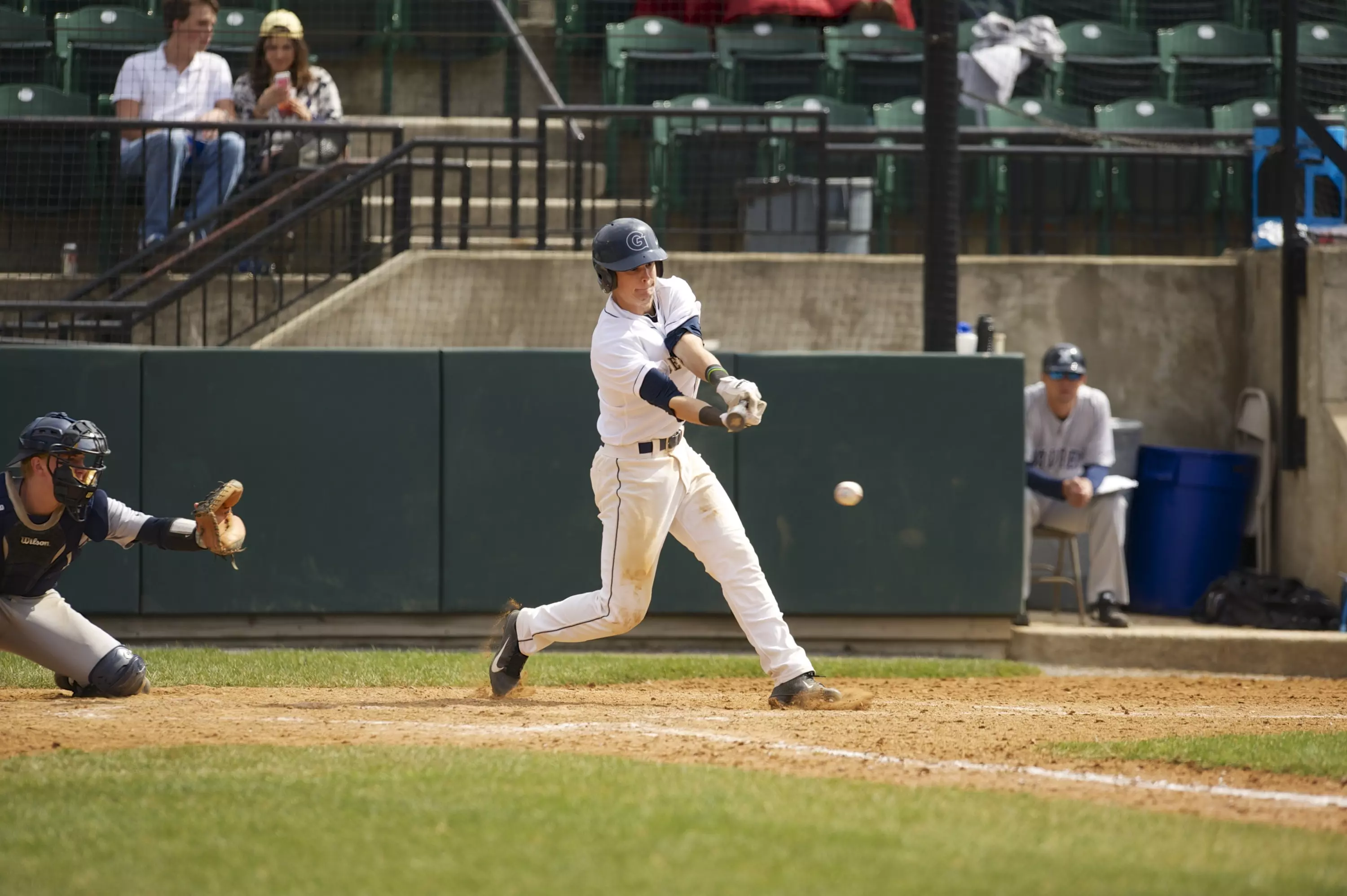 Curtiss Pomeroy had two hits for the Blue & Gray.