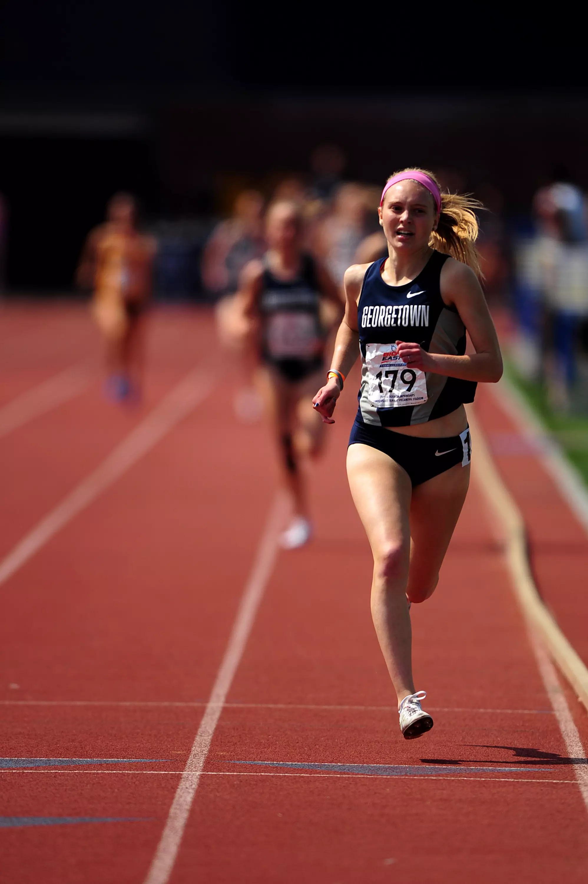 Kennedy Weisner (pictured) competed in three events and put up two PRs (800m, 1,500m) at the Hurricane Alumni Invitational.