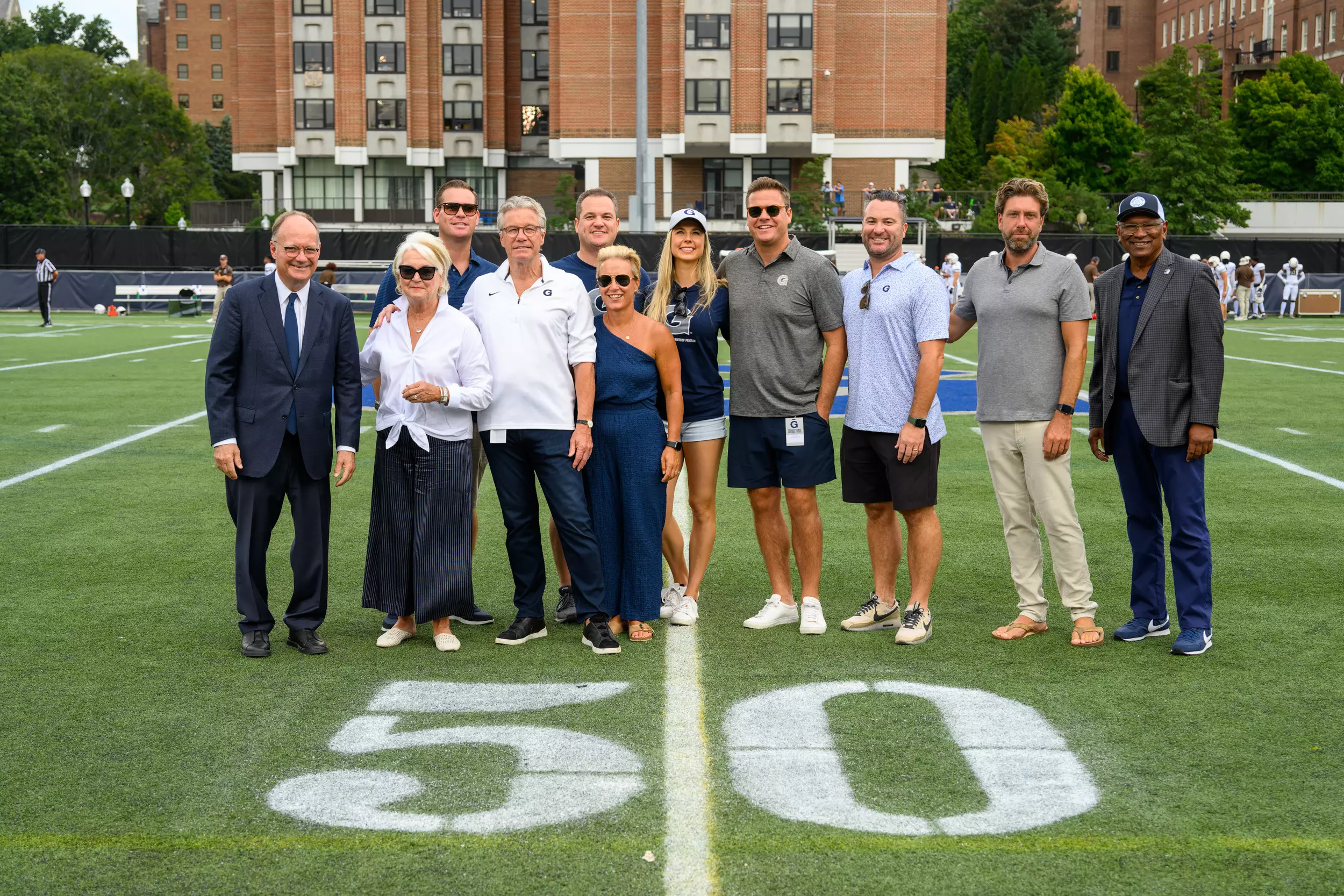 Celebrating the opening of Cooper Field and the new volleyball locker room.