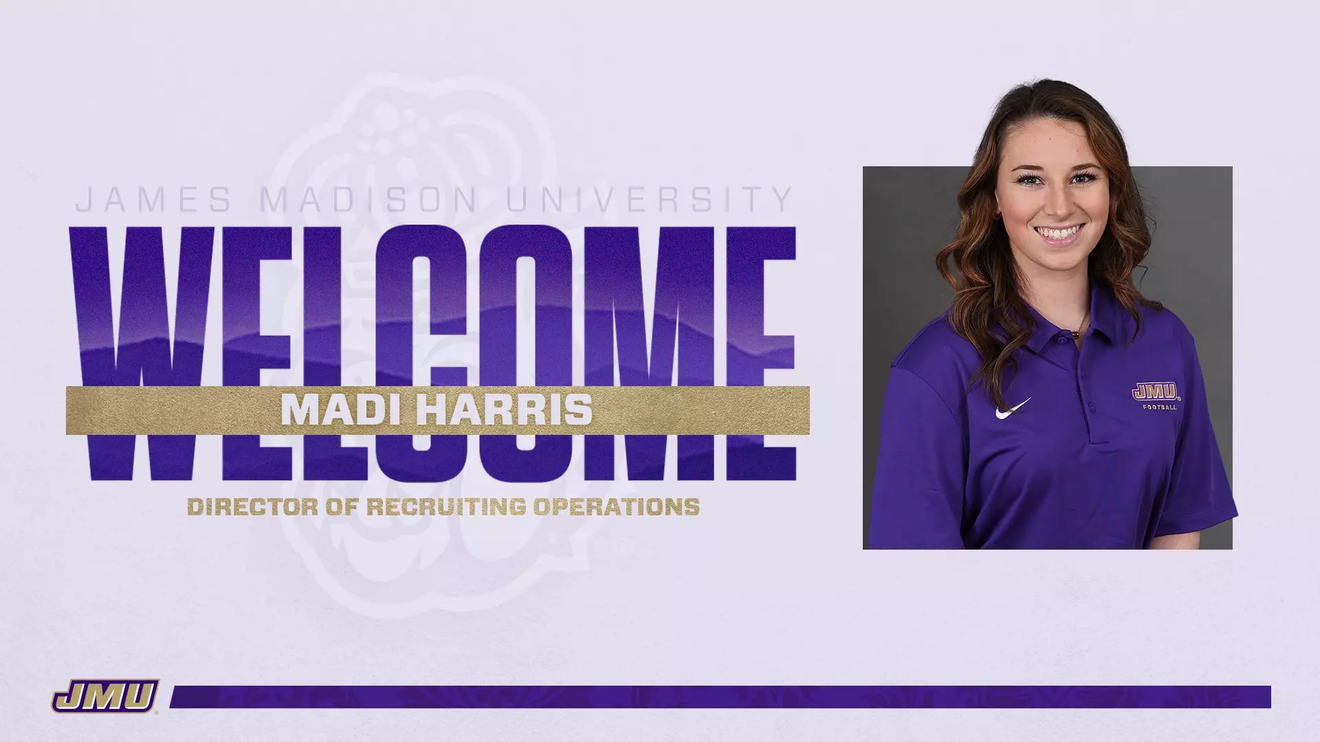 JMU Selects Madi Harris as New Director of Recruiting Operations