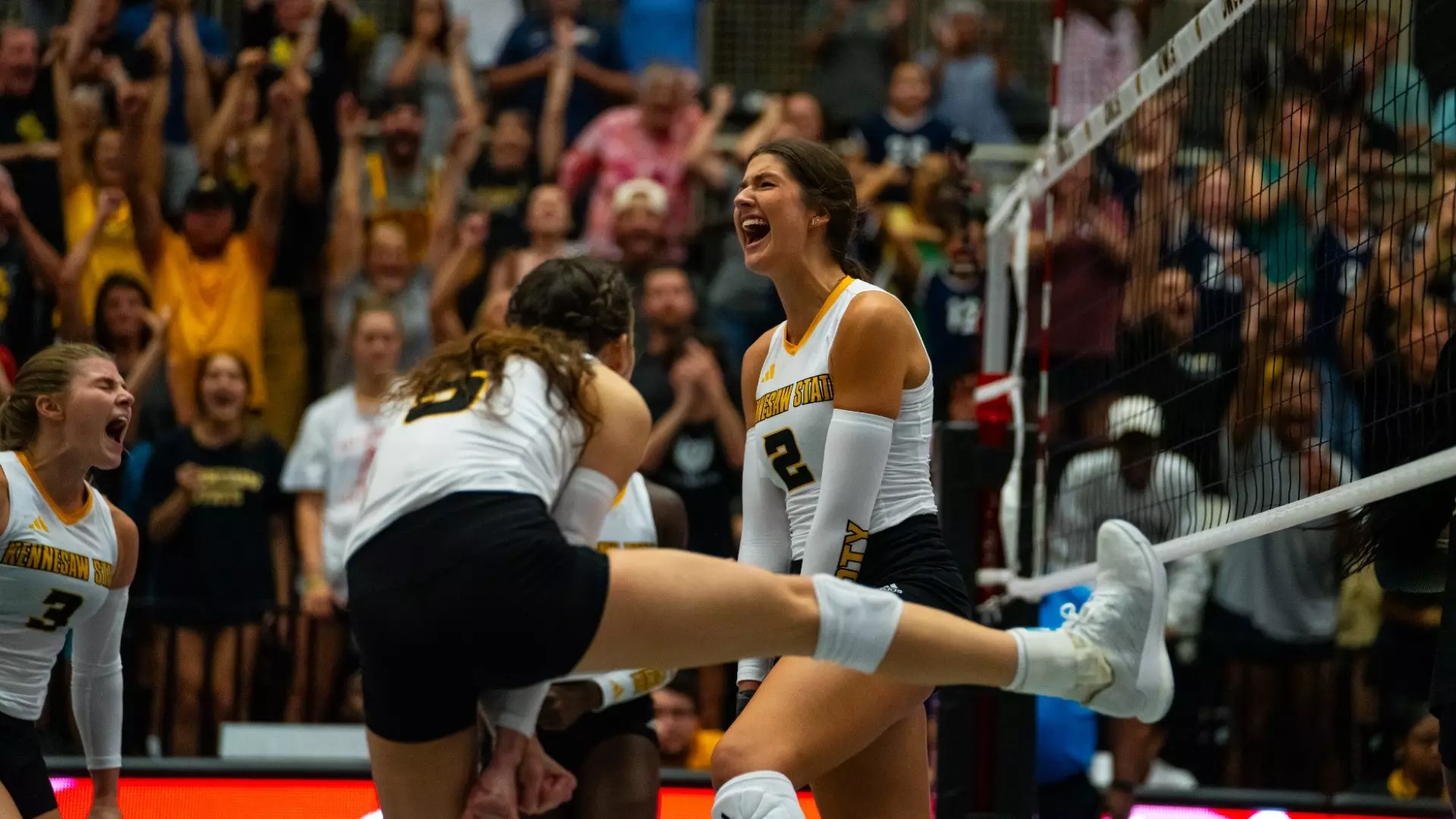 Win celebration vs Wake Forest
