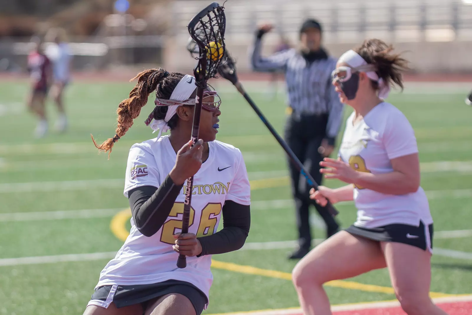 Kutztown University Women's Lacrosse team faces off against Indiana University of Pennsylvania at Andre Reed Stadium, Saturday, March 16, 2019.