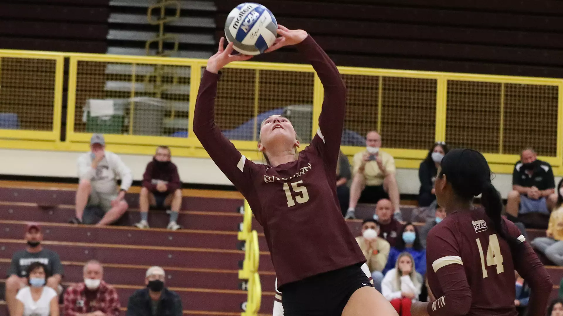 Morrow setting volleyball.