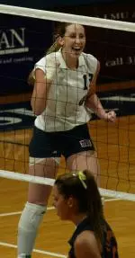 Carlson hits .471 with nine kills as the Lions sweep Cincinnati.