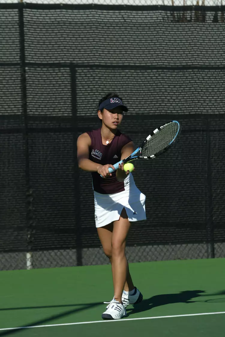 Serena Fermin gives the Lions a singles win at the No. 3 spot against 39th-ranked Arizona Friday afternoon.
