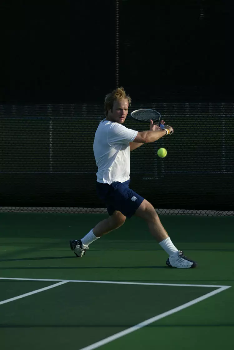 Senior Beau Berglund won at No. 3 singles in his final career home match Tuesday.