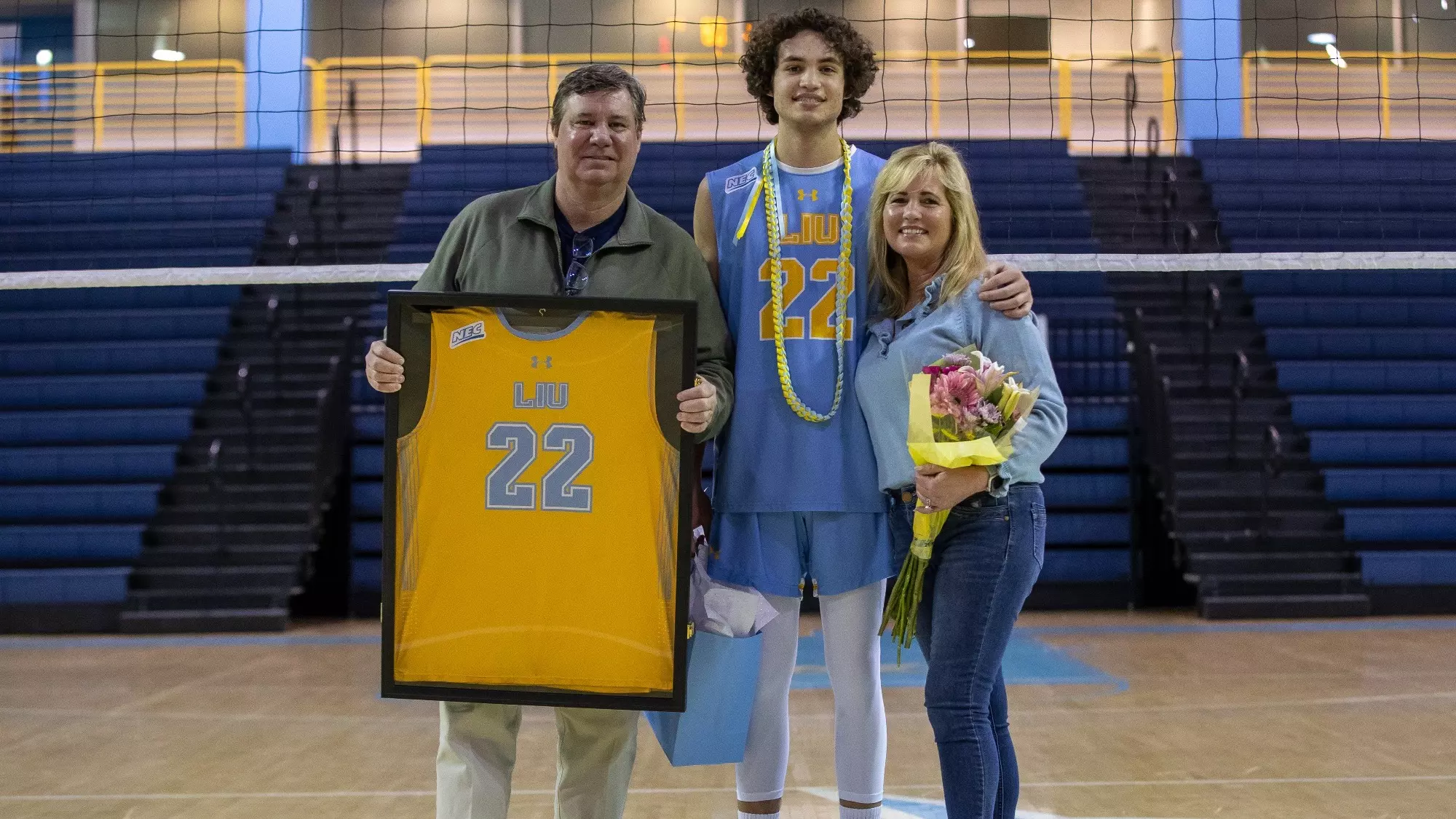 LIU men's volleyball player Caden Satterfield honored during senior night against D'Youville