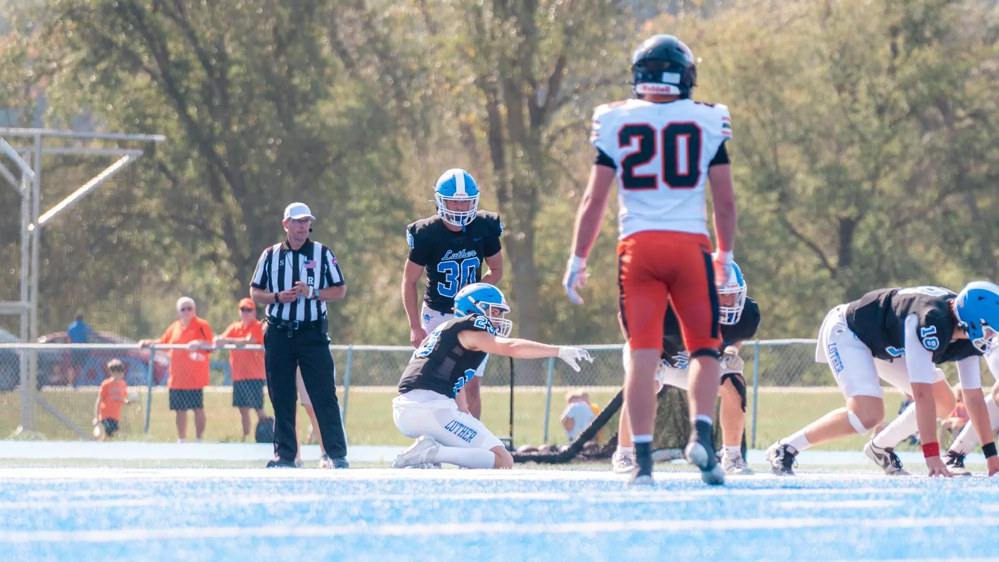 Sean Medcalfe Ready to Kick Field Goal vs Wartburg