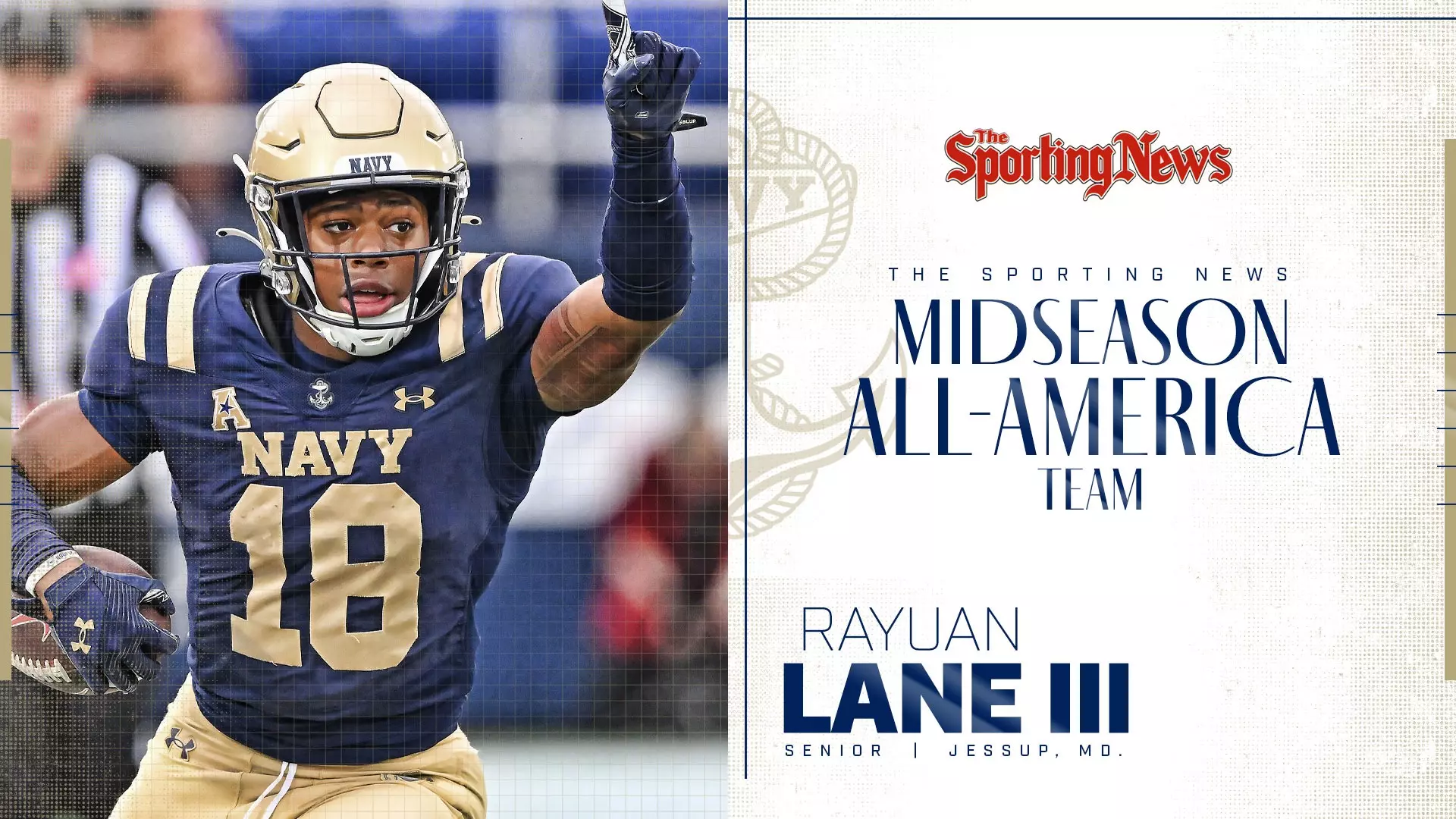 Navy Senior Safety Rayuan Lane III Named to the Sporting News Midseason