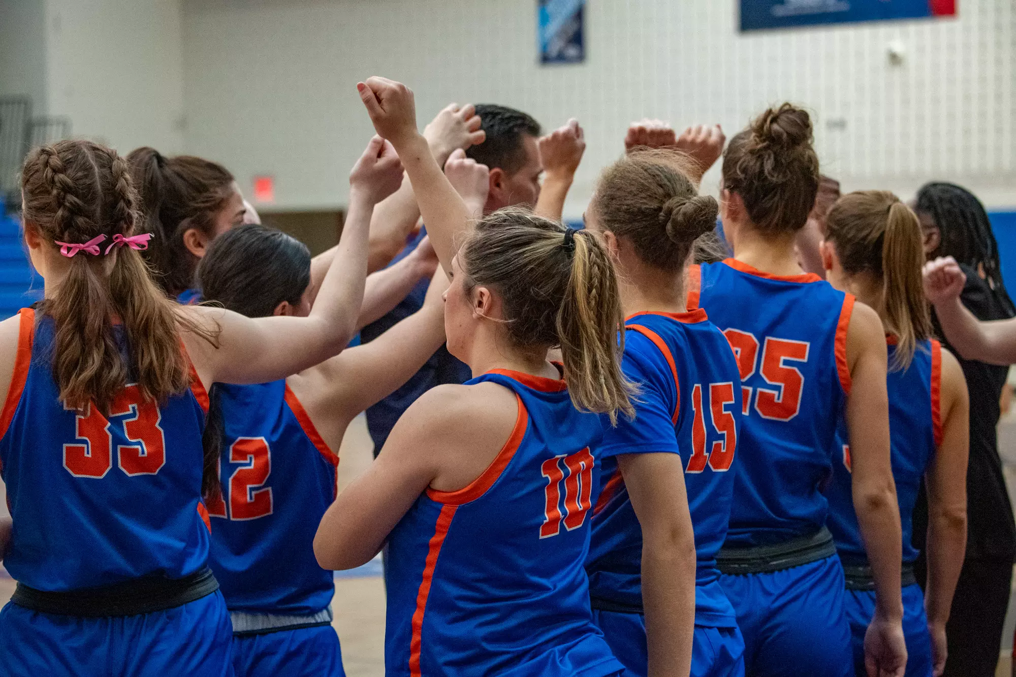 Hawks Women's Basketball Team Huddle