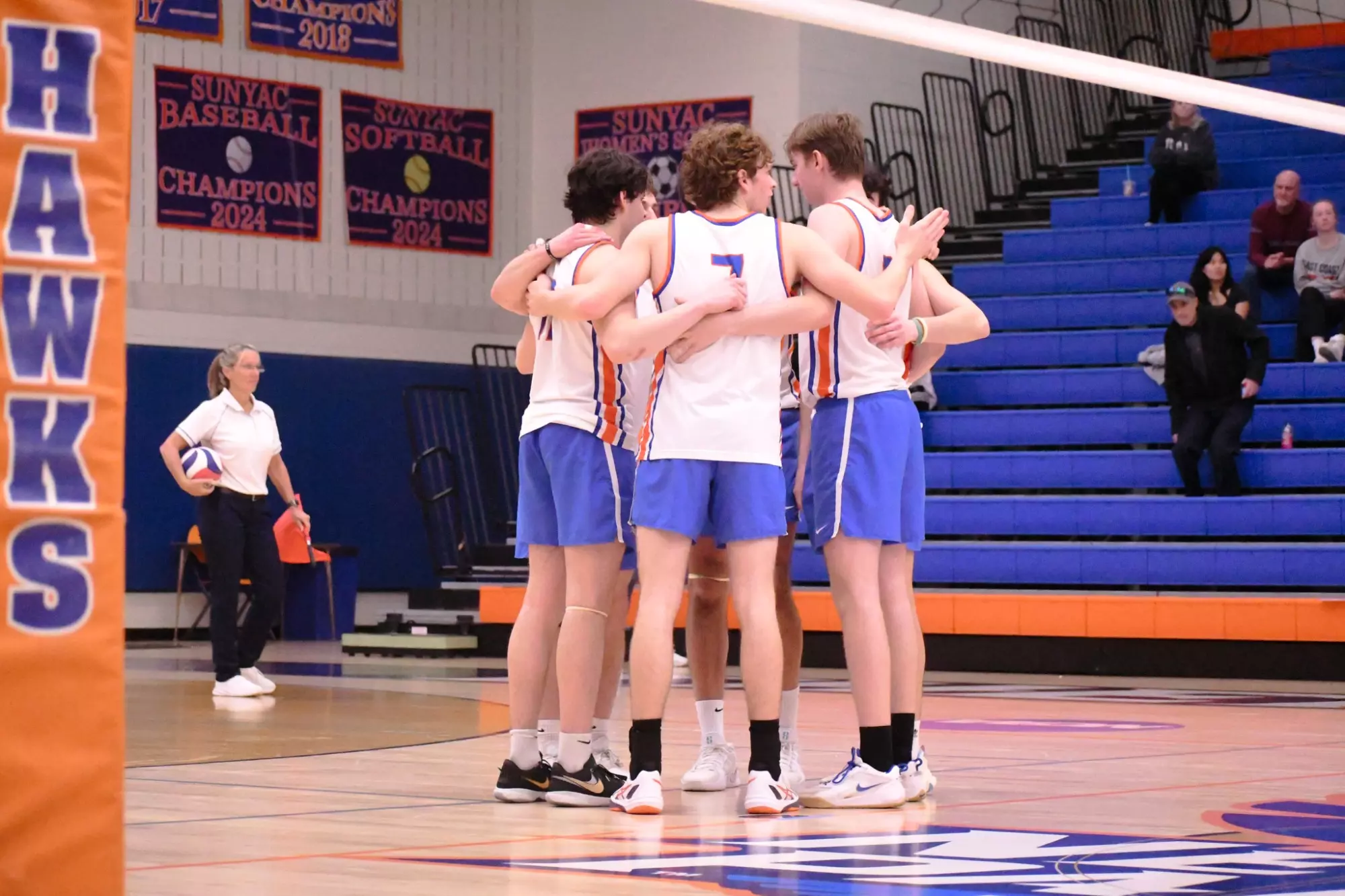 Court Huddle. 