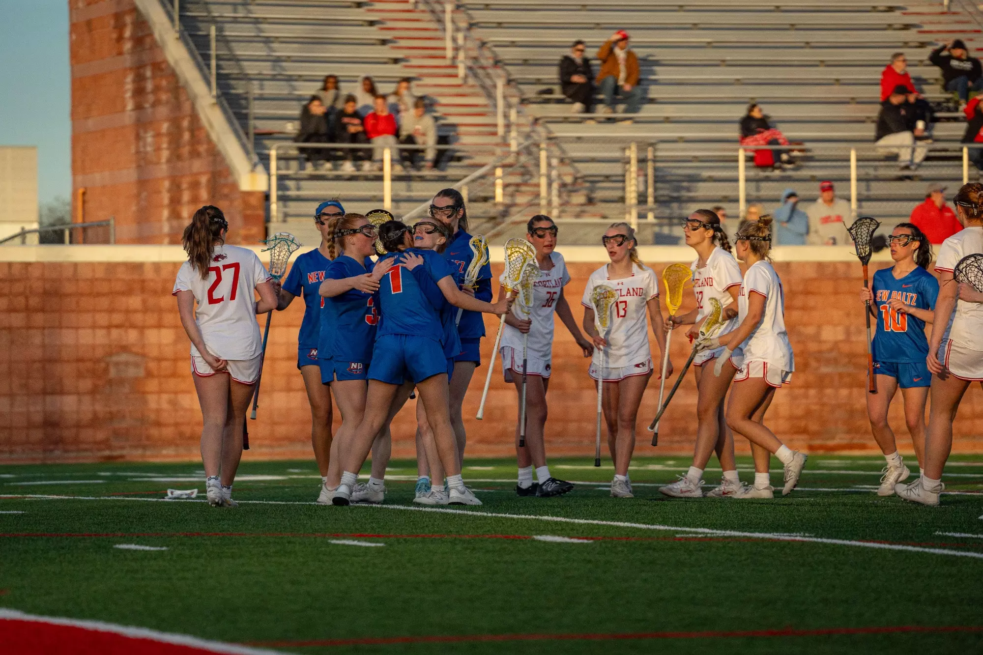 Hawks celebrate after a goal