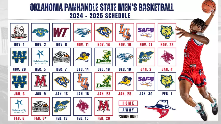 Aggies Men’s Basketball Unveils 202425 Schedule Oklahoma Panhandle