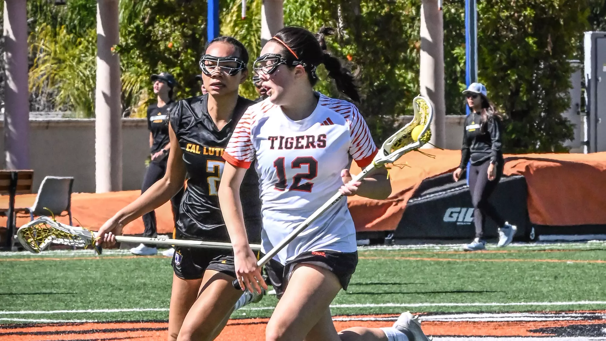 Evie Kim sprints down the field