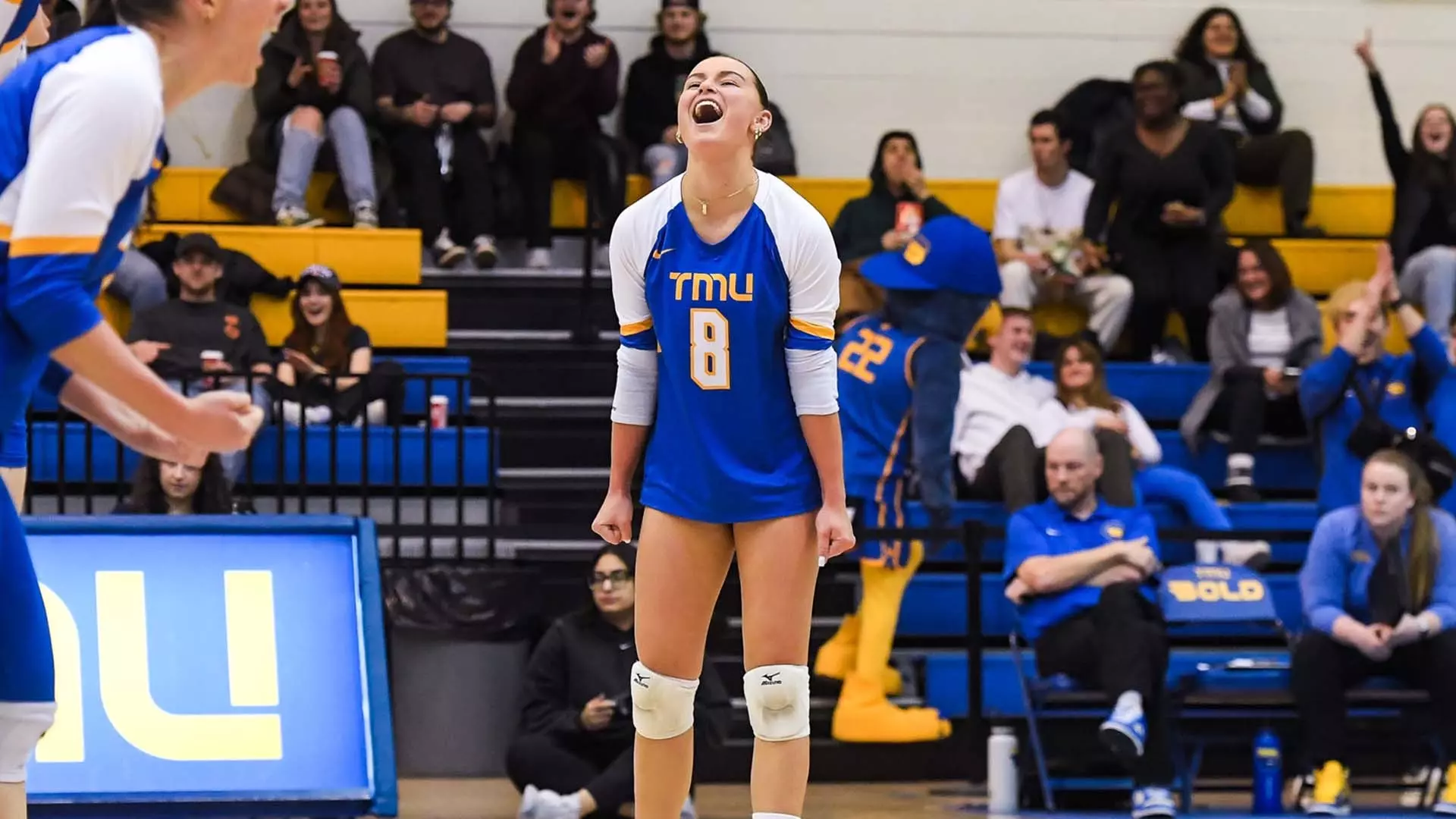 TMU player celebrates 