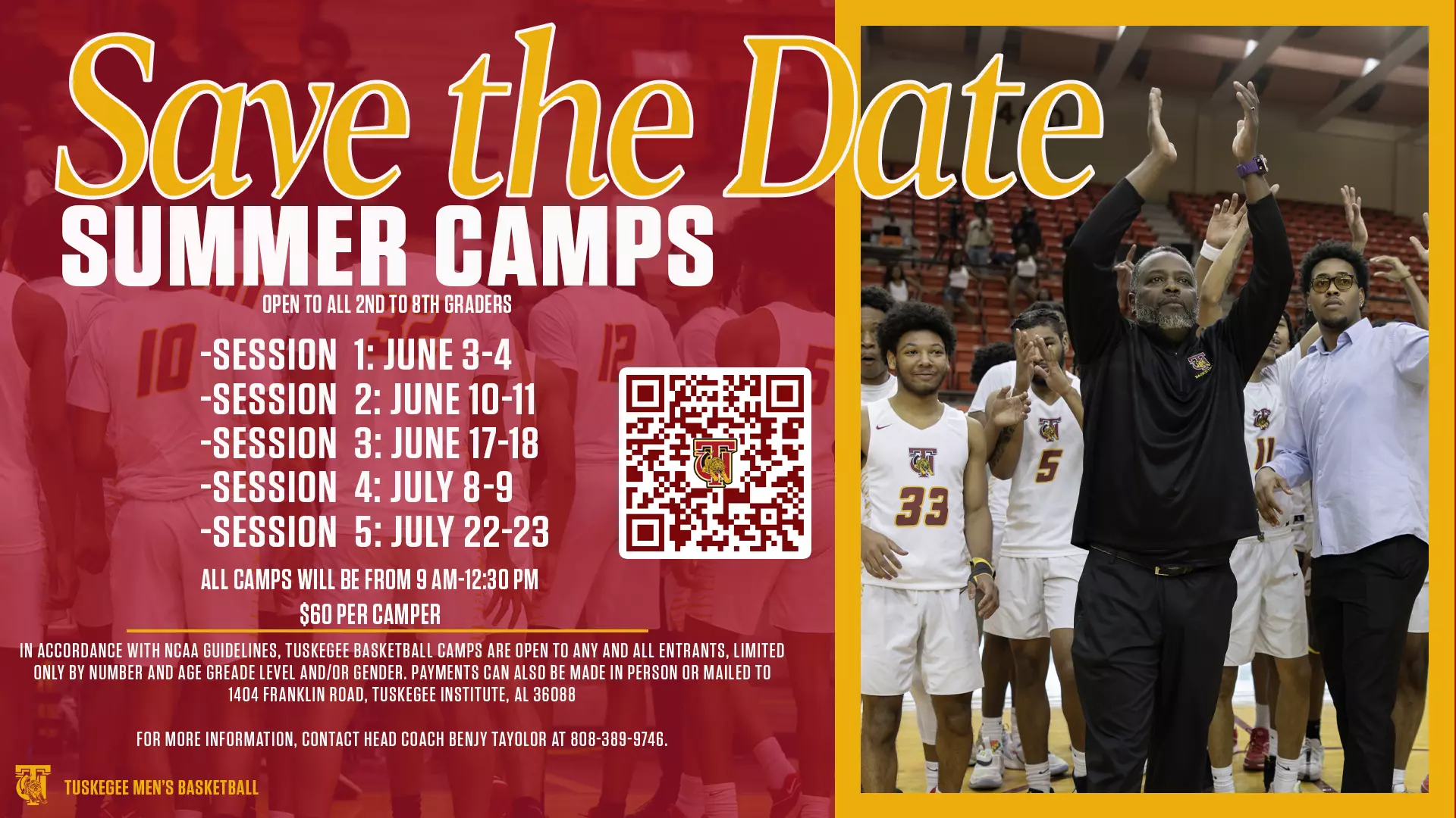 Tuskegee Men’s Basketball to Host Five Camps over the Summer Tuskegee